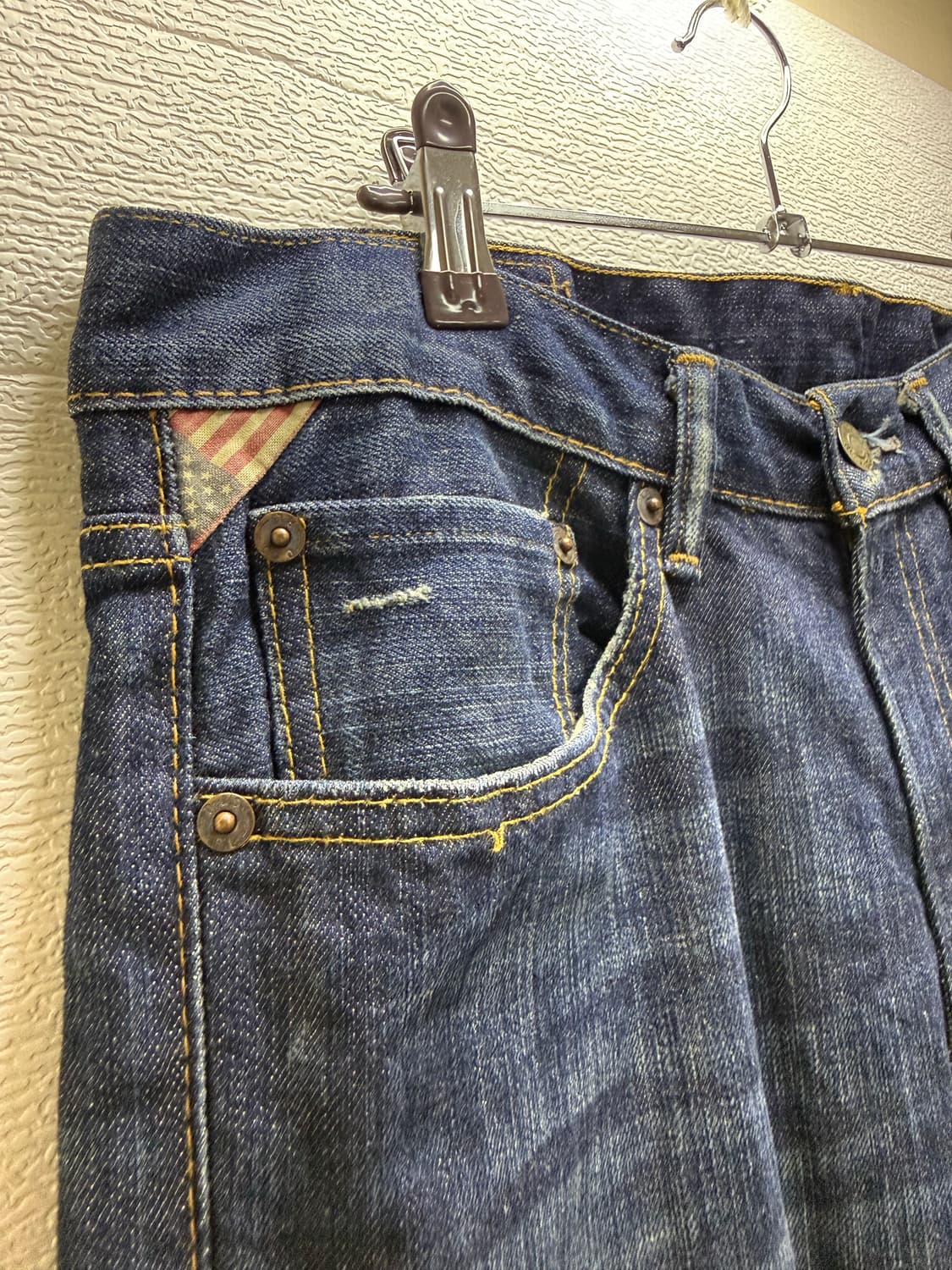 (32)폴로 랄프 로렌 가죽 패치 미국 국기 워싱 로우 스키니 럭셔리 진 상품이미지3