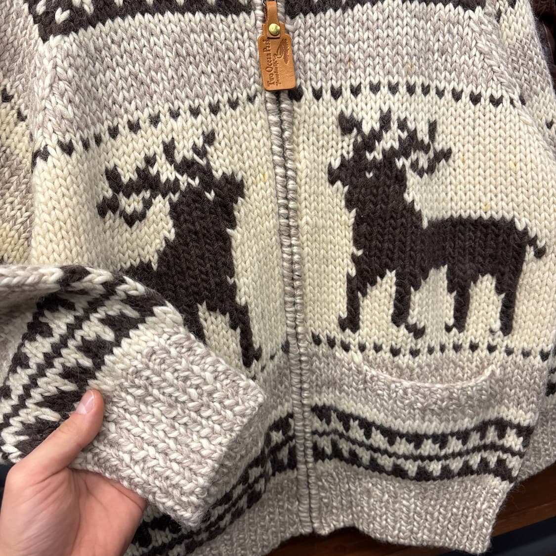 Two Ocean Pass 제팬 빈티지 루돌프 패턴 코위찬 스웨터 N96 상품이미지4