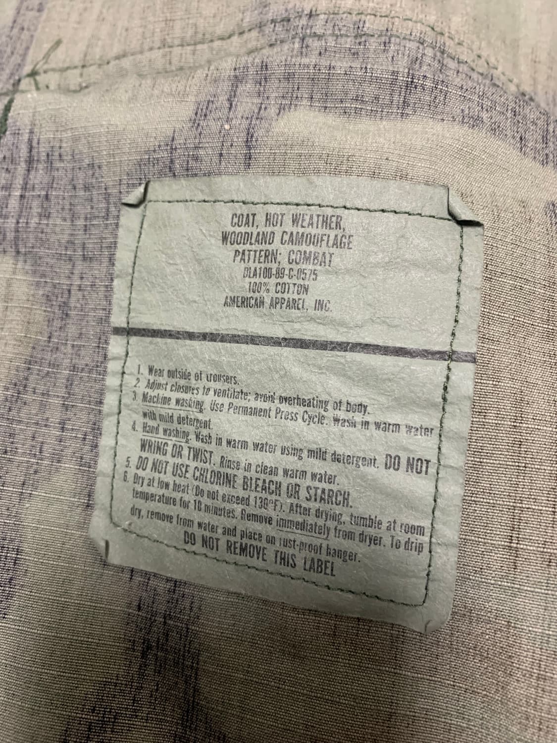 미군 오리지널 우드랜드 bdu 상의 (80년도) 데드스탁급 상품이미지5