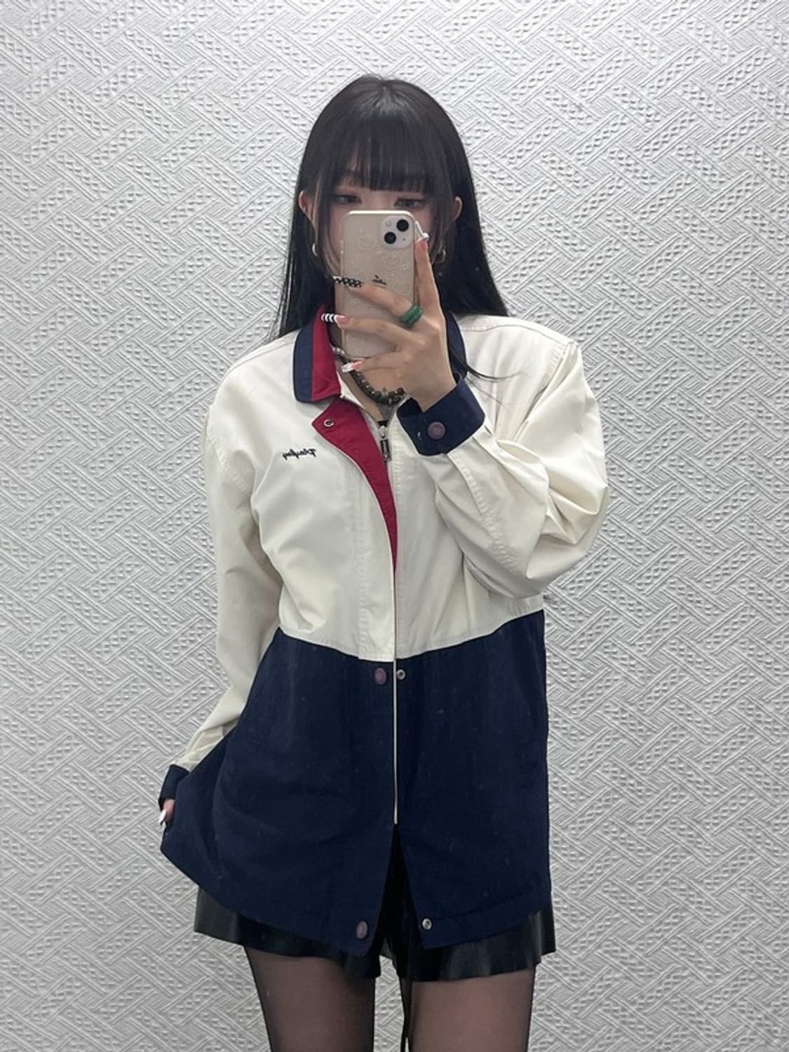 플레이보이 레트로 컨트리 빈티지 배색 바람막이 자켓 M C10142 상품이미지1