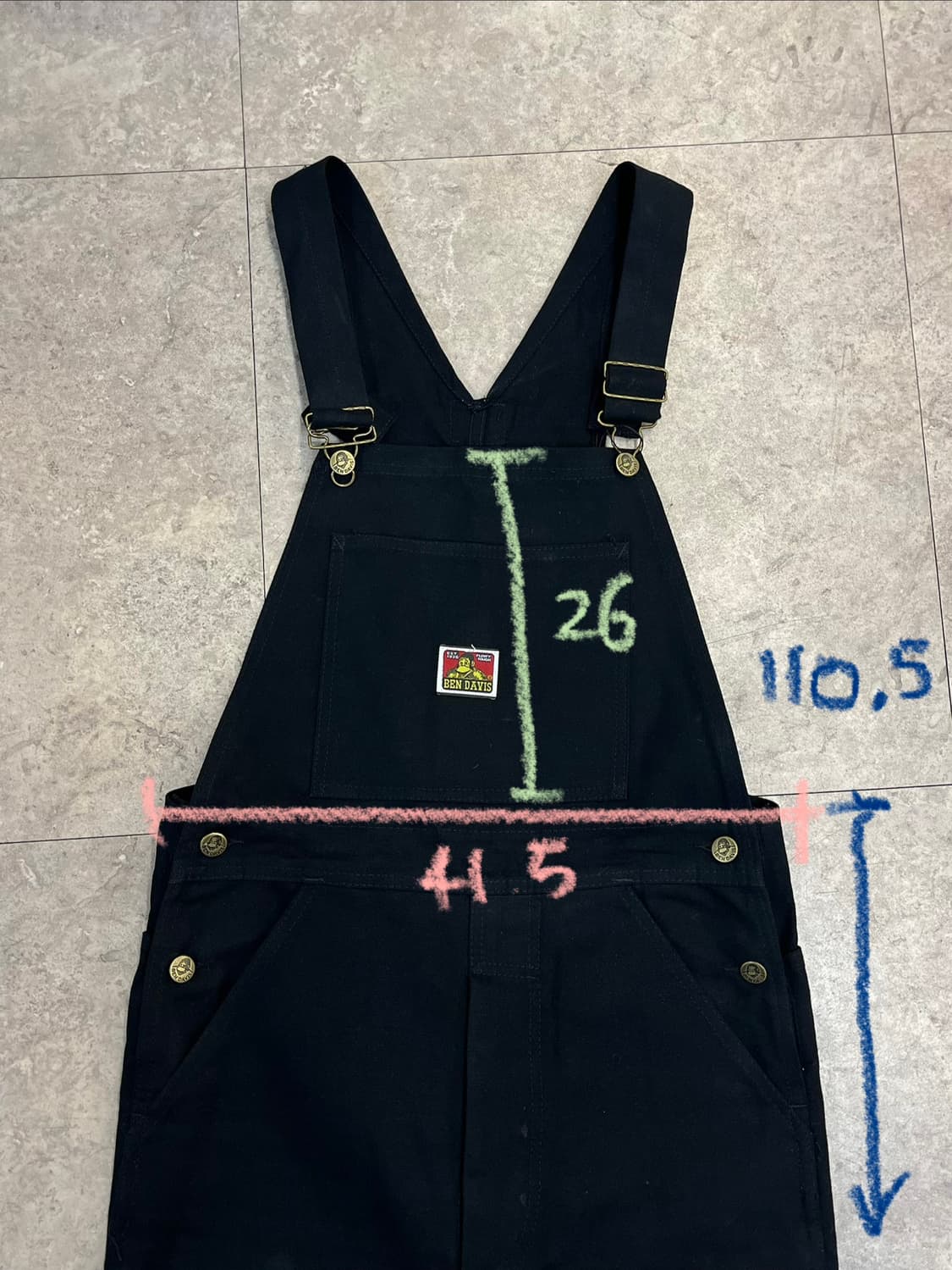 벤데이비스 오버롤 팬츠 블랙 #csz3666 상품이미지4