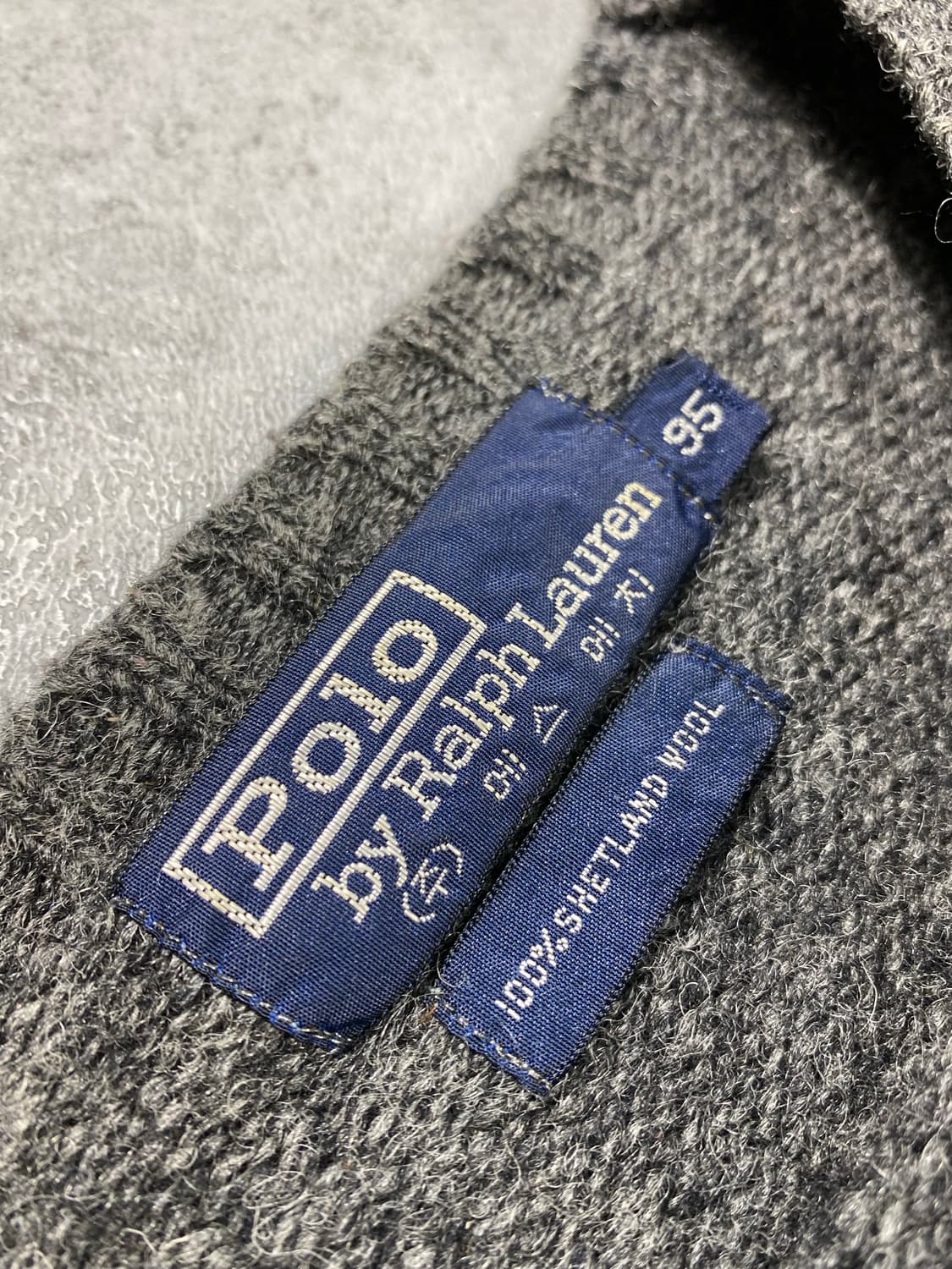 [95] 80s 폴로 랄프로렌 셔틀랜드 울 니트 그레이 상품이미지5