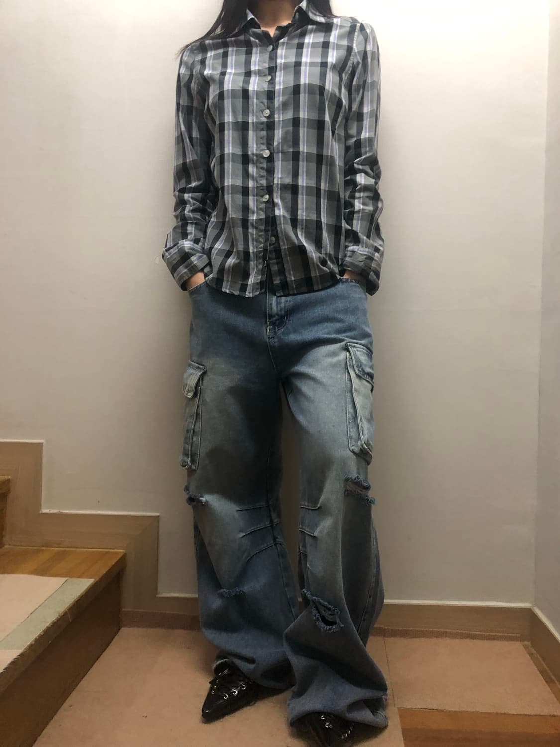 빈티지 오클리 체크 셔츠 상품이미지6