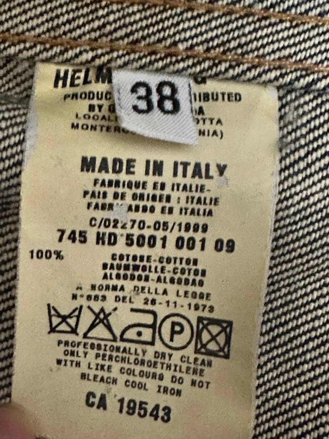 헬무트 랭 이탈리안 데님 재킷 상품이미지5