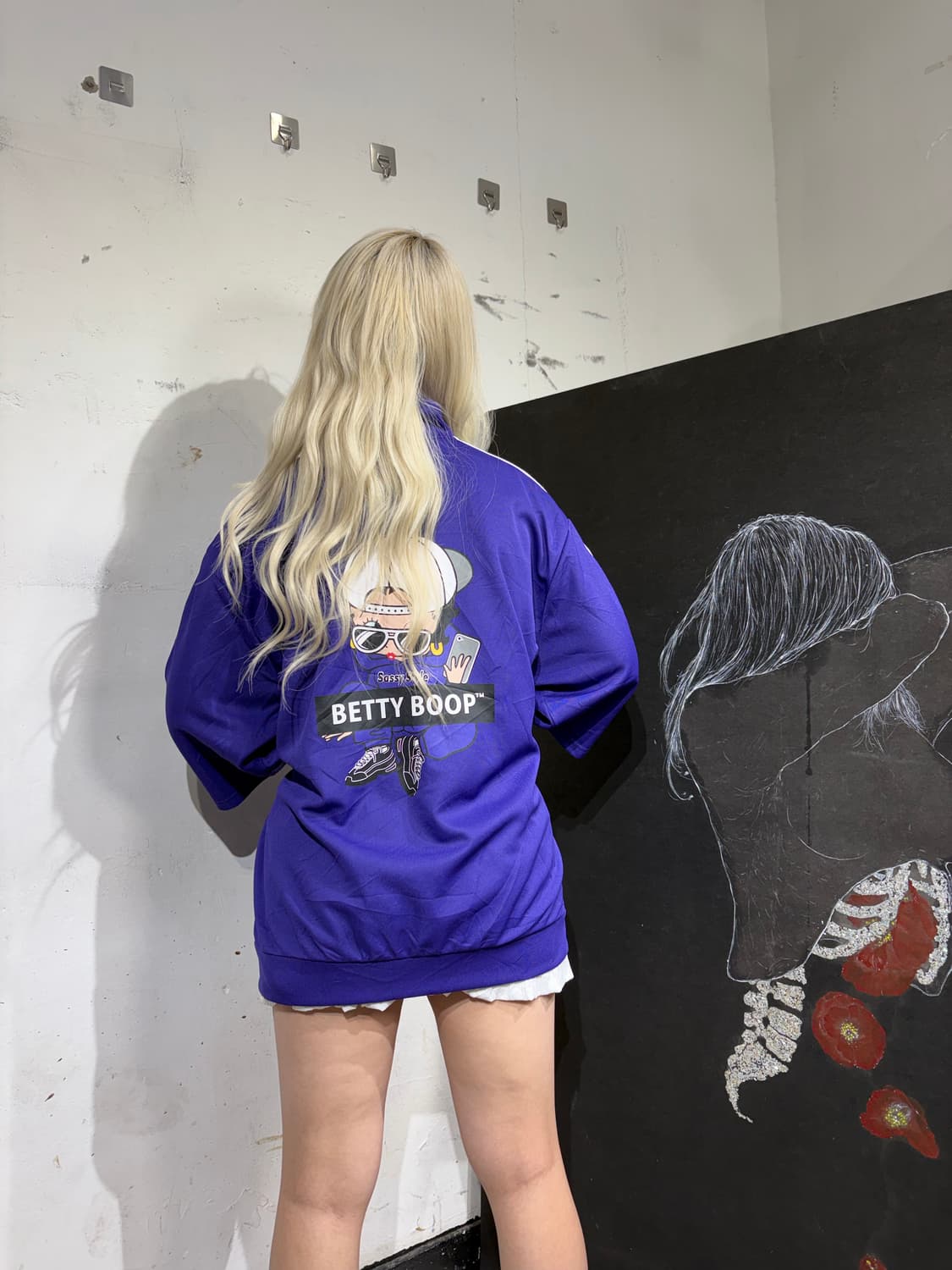 Jpn 베티붑 프린팅 오버핏 반팔 져지 XL 상품이미지1