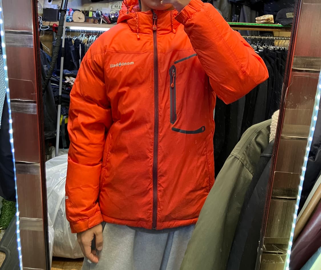몽벨 800 테크니컬 다운자켓 패딩 오렌지 상품이미지1