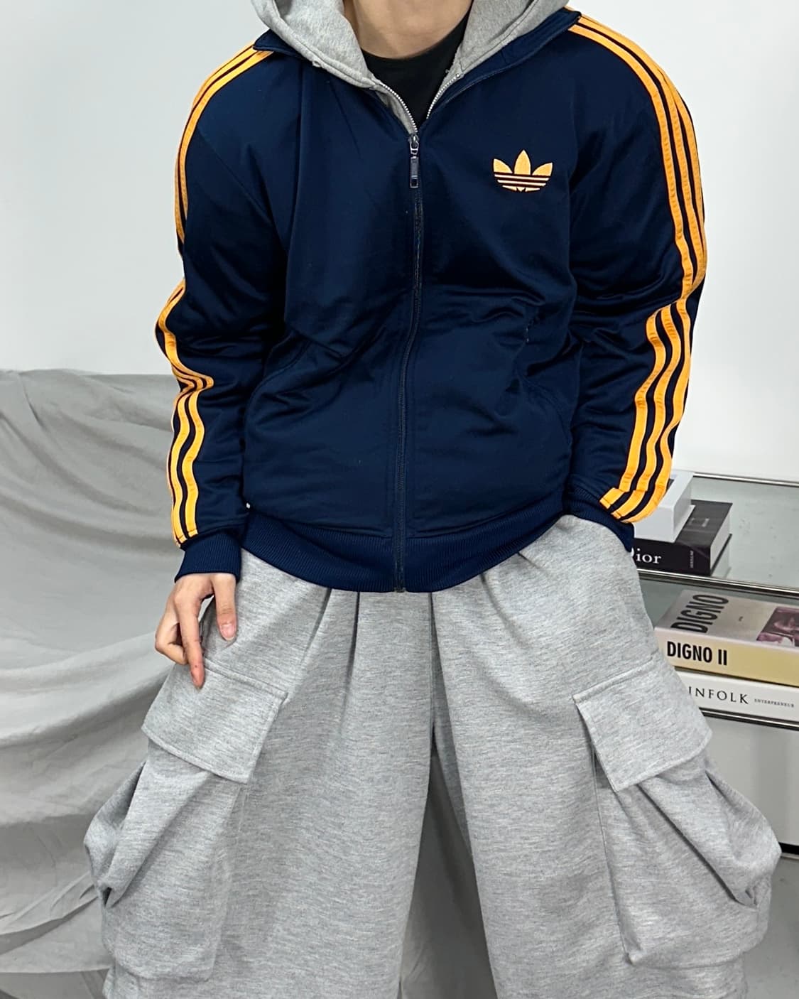 아디다스 파이어버드 네이비 옐로우 트랙탑 져지 105 상품이미지2