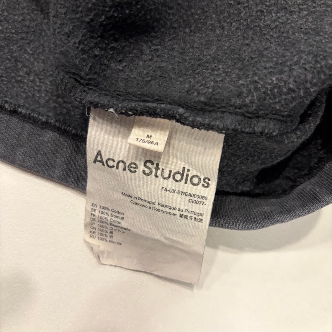 [M] 아크네 스튜디오 워싱 다잉 반팔티셔츠 블랙 D843 상품이미지7