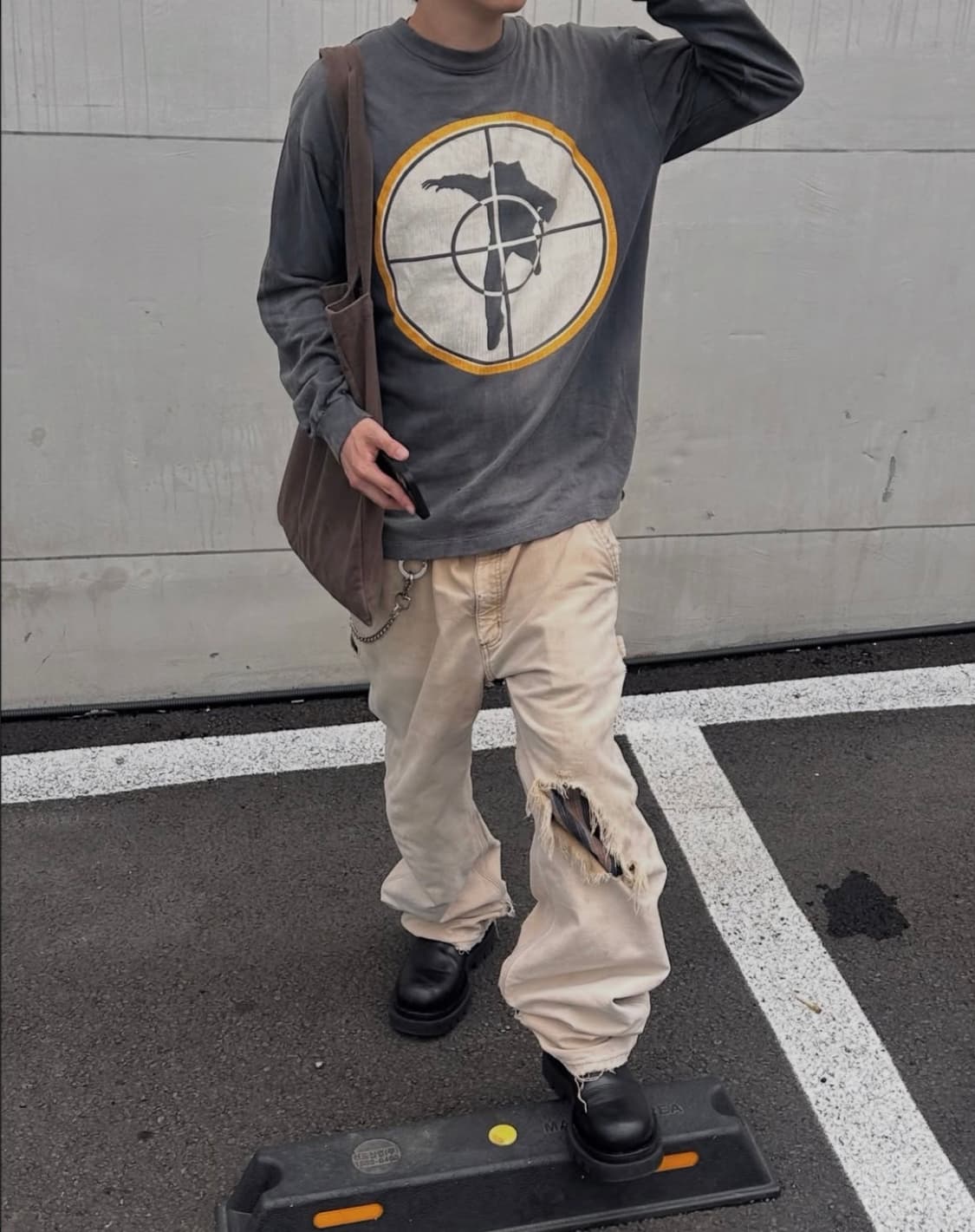 빈티지 칼하트 b111 플란넬 라인드 카펜터 베이지 상품이미지2