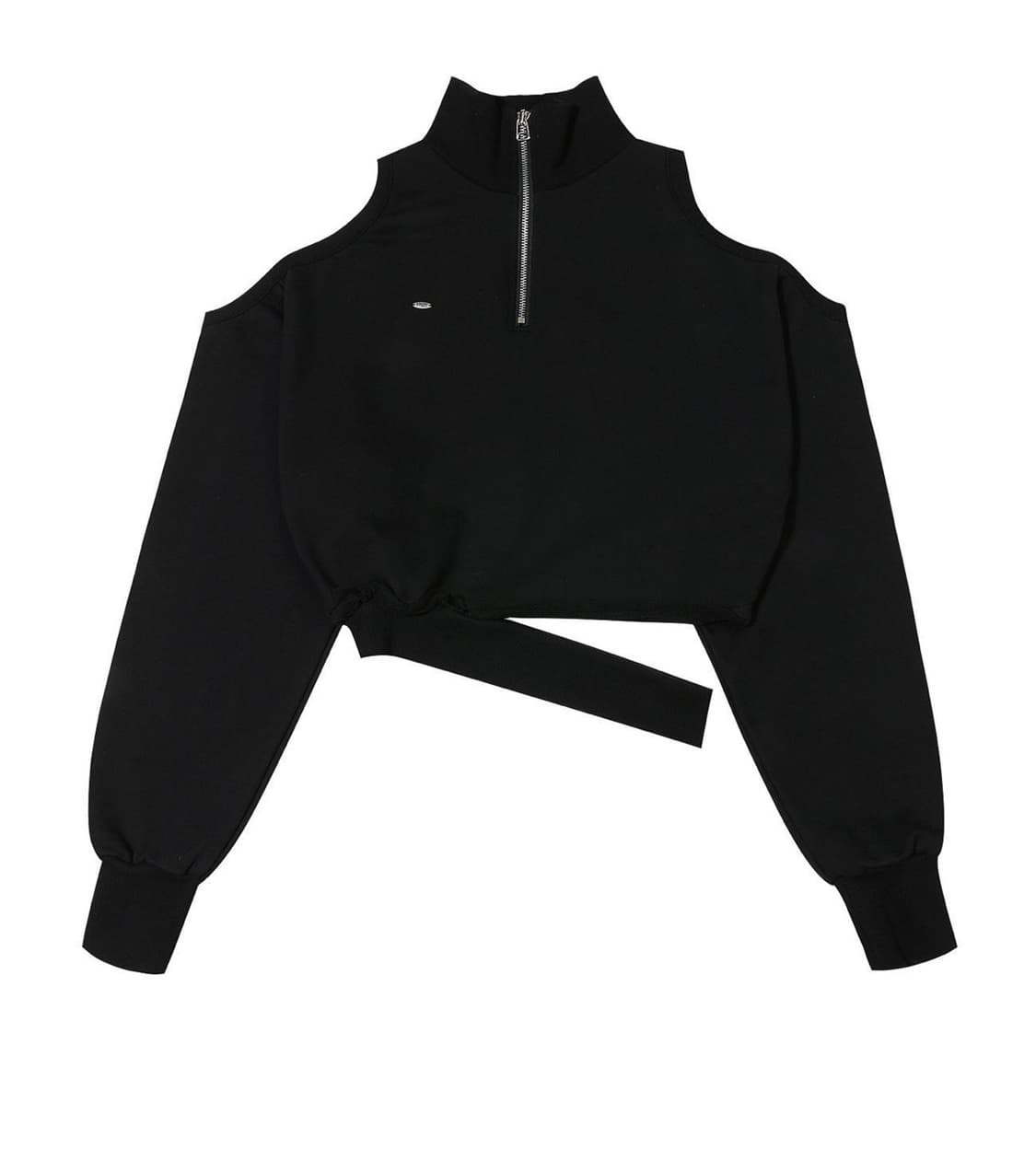 보헤미안서울 컷아웃 하프집업 맨투맨 블랙 상품이미지1