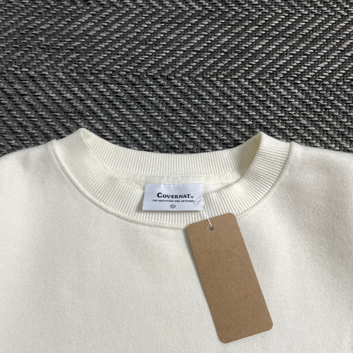 커버낫 헤비코튼 빅로고 크림 맨투맨o 4450 상품이미지5