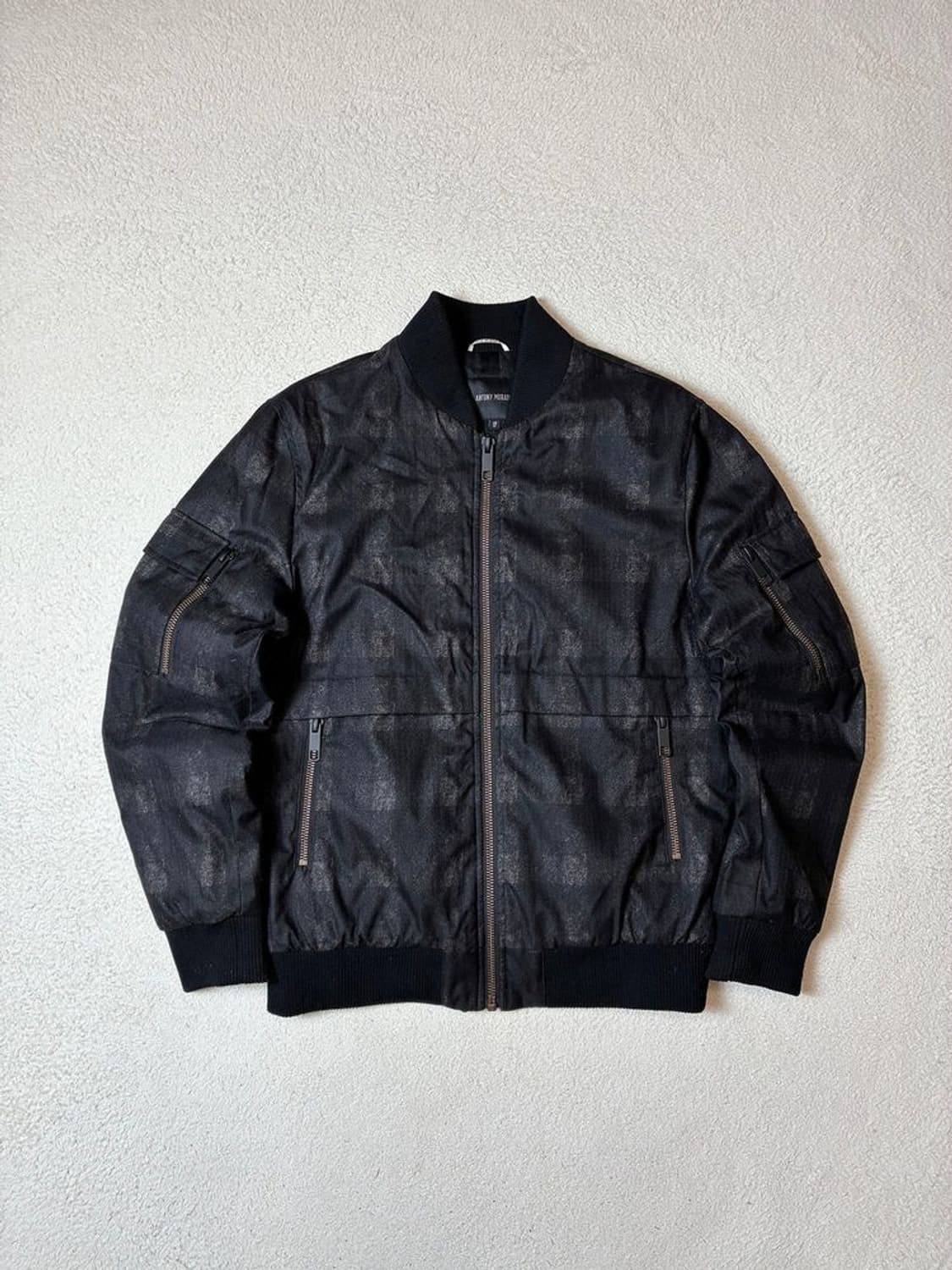 안토니모라토 피그먼트 체크 Ma-1 블루종 자켓 PN7636 상품이미지1