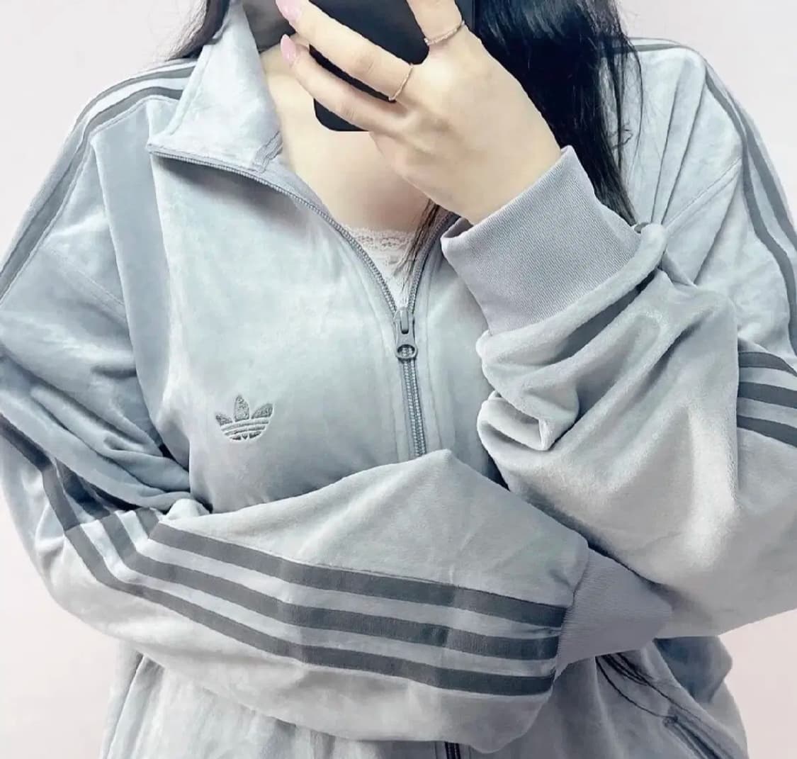 빈티지 아디다스 벨벳 그레이 집업 상품이미지2