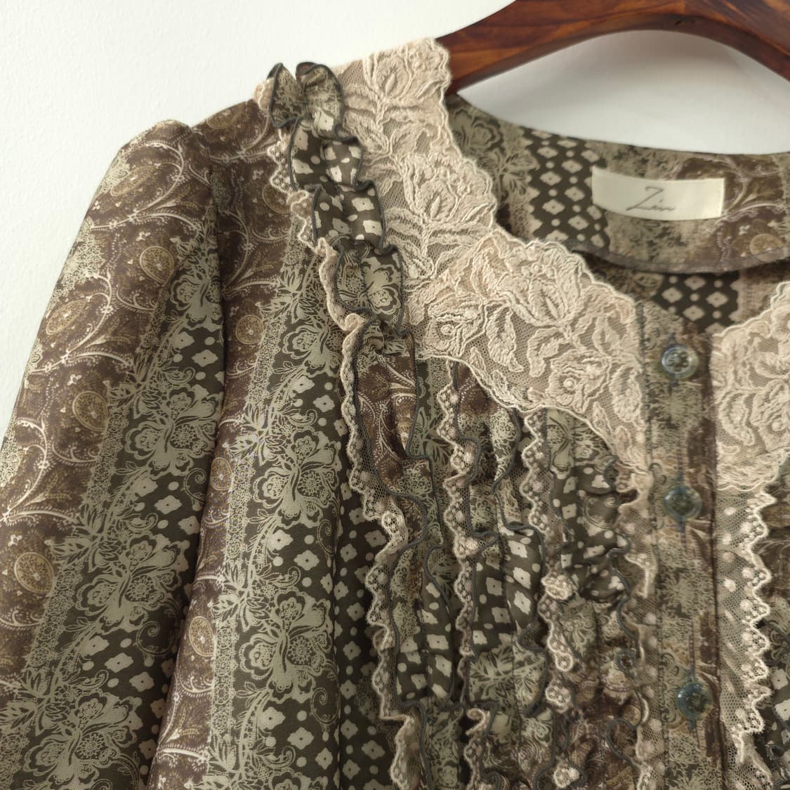 보헤미안 프릴 레이스 블라우스 상품이미지5