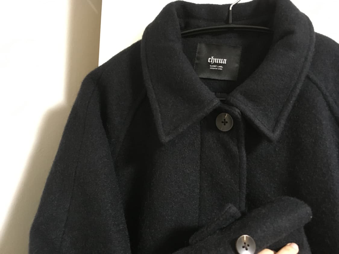 블랙네이비 롱코트 상품이미지1