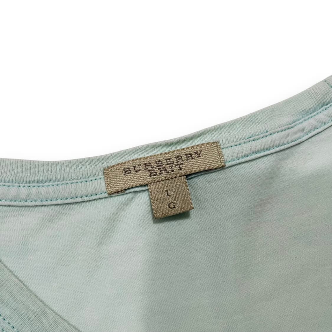 버버리 민트 코튼 반팔 티셔츠 (L) 상품이미지5