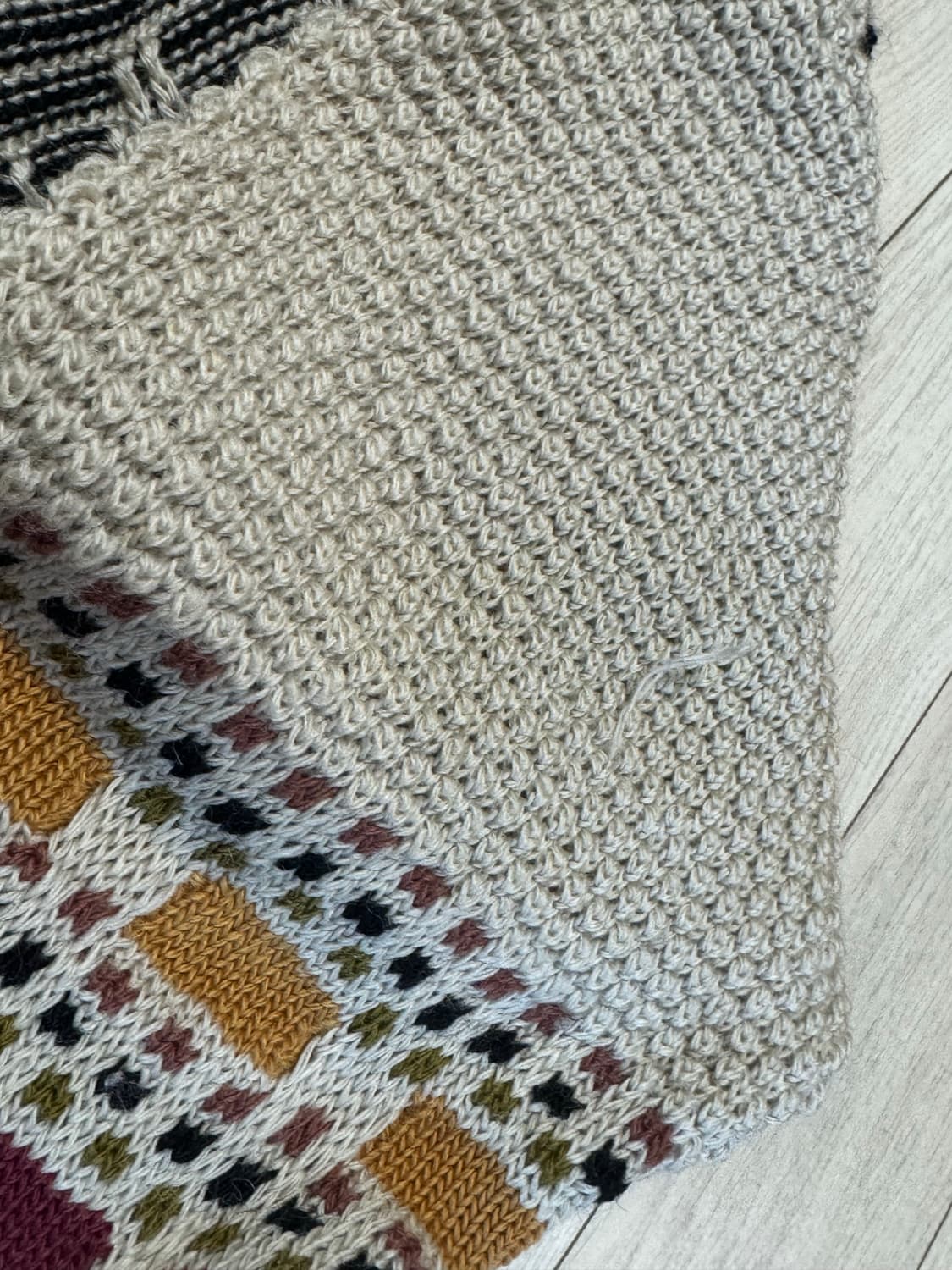 90s Klaroo 퓨어울100% 케이블니트가디건 상품이미지8