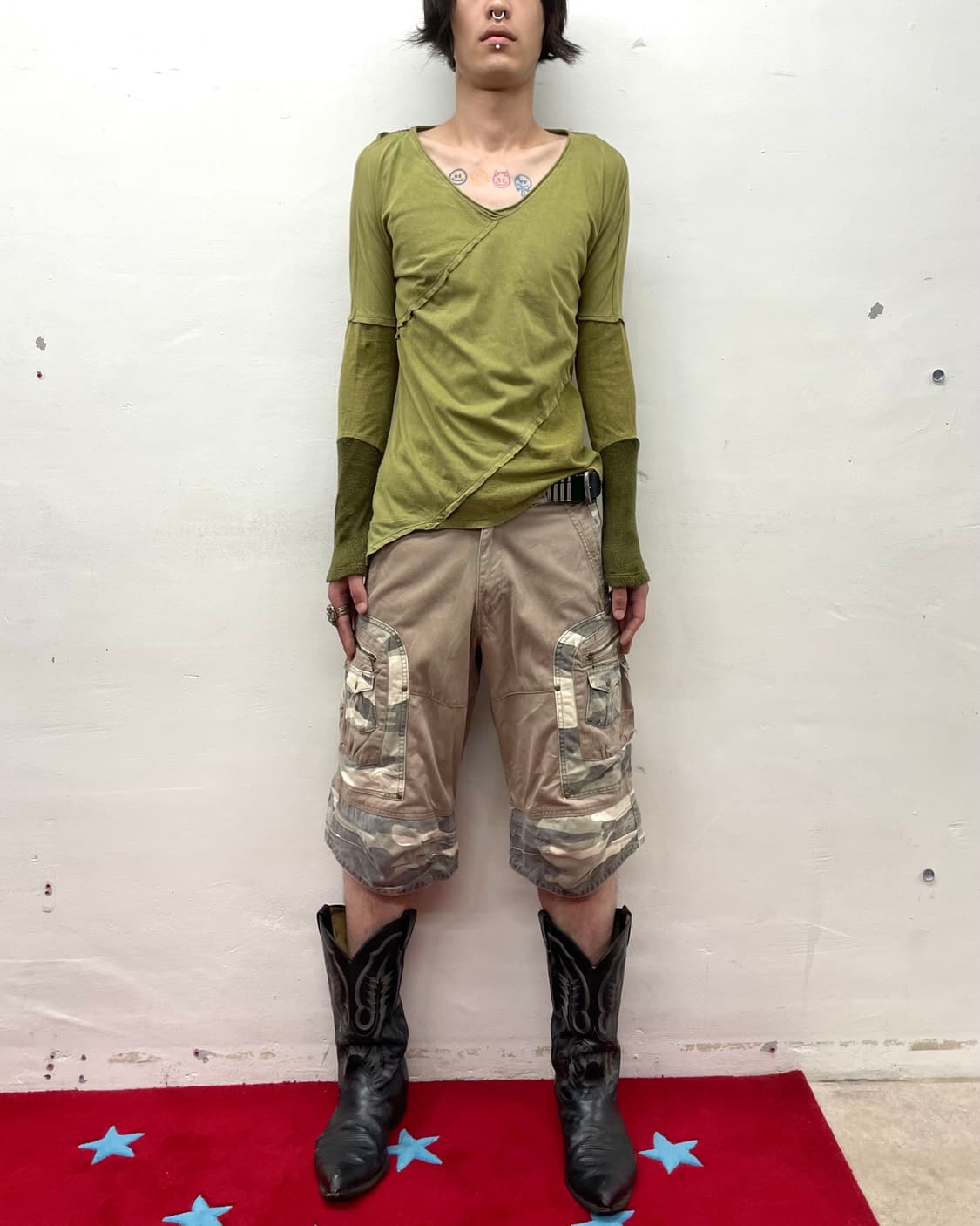 Patchwork Green Rough Long Sleeve 상품이미지6