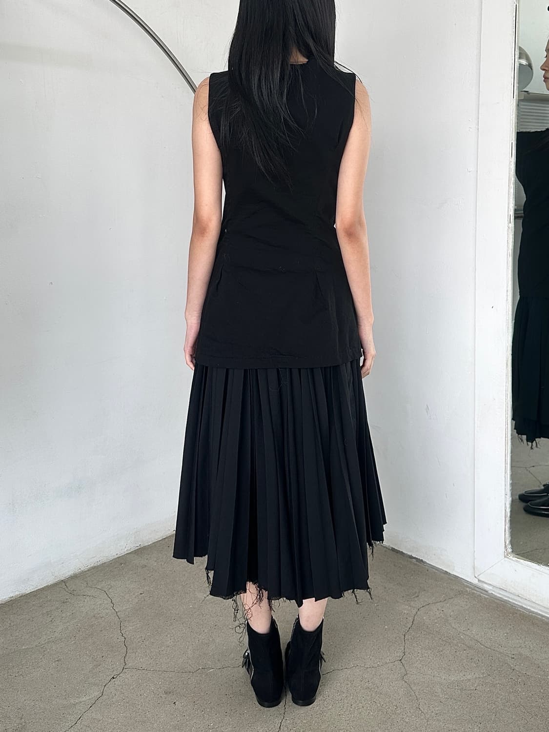23aw 리미푸 드레스 위드 플리츠 스커트 상품이미지4