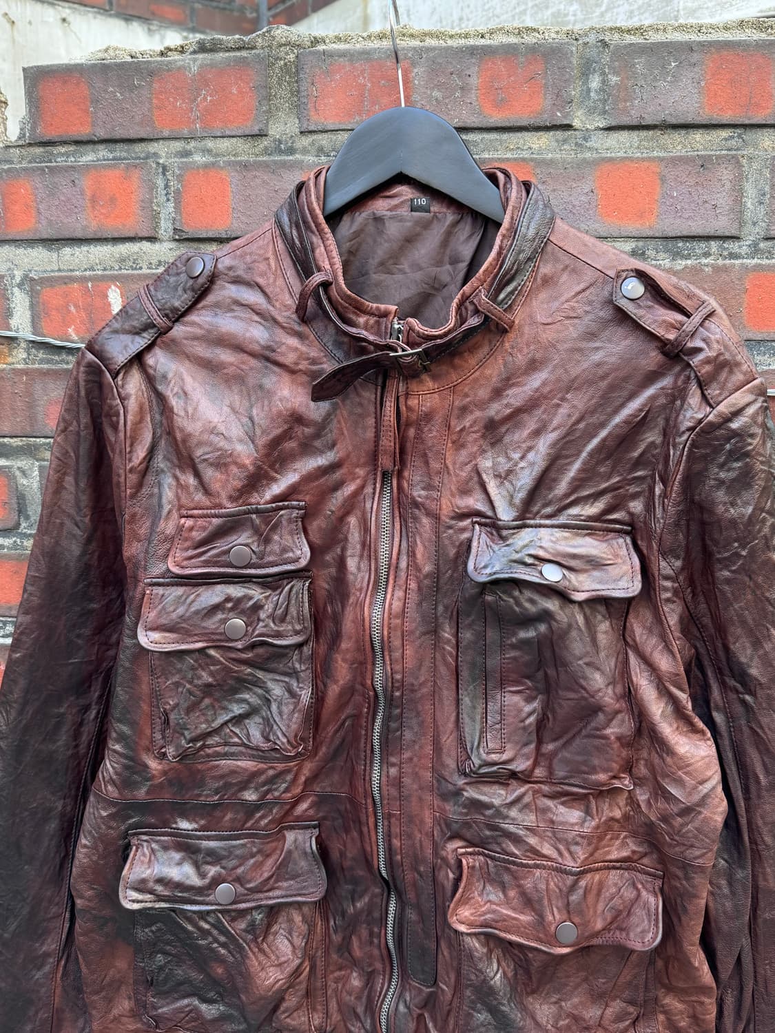 Leather 멀티포켓 디테일 라이더 가죽자켓 상품이미지2