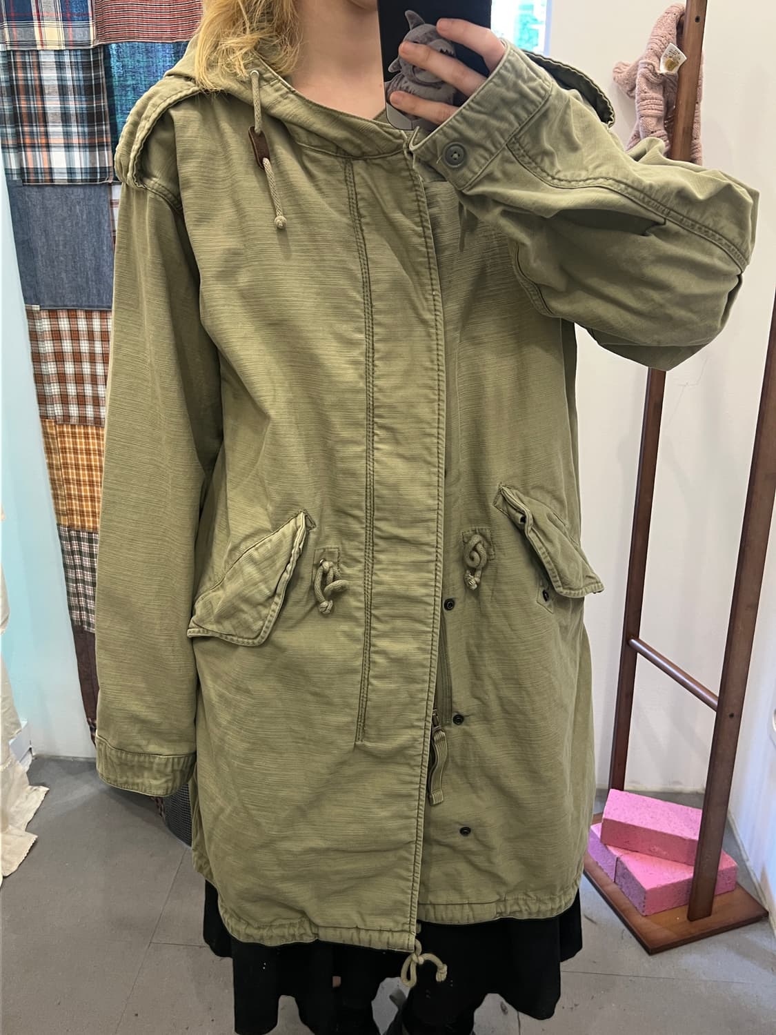 카키 오버 야상 자켓  상품이미지5