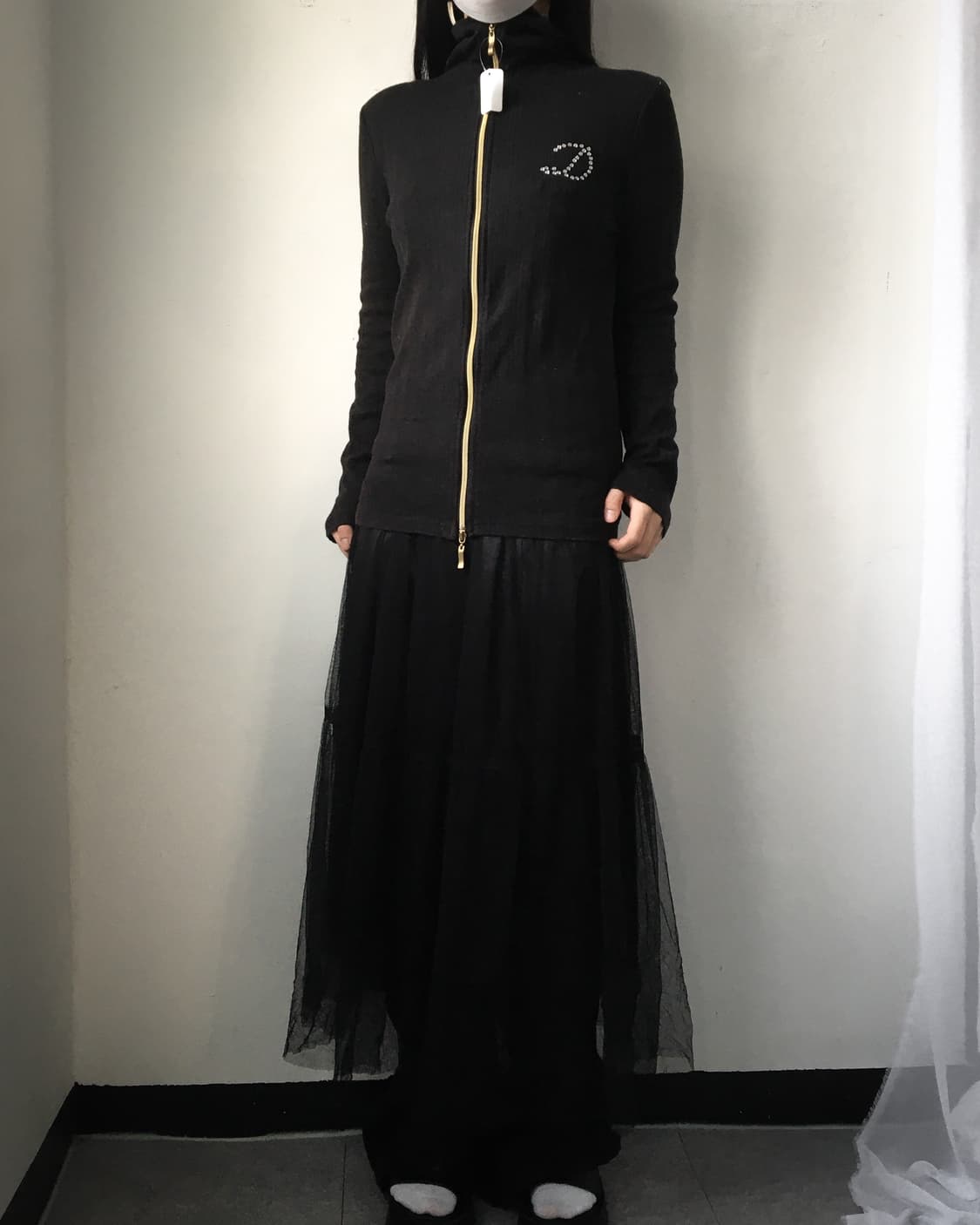 Ribbed high neck zip up 상품이미지6