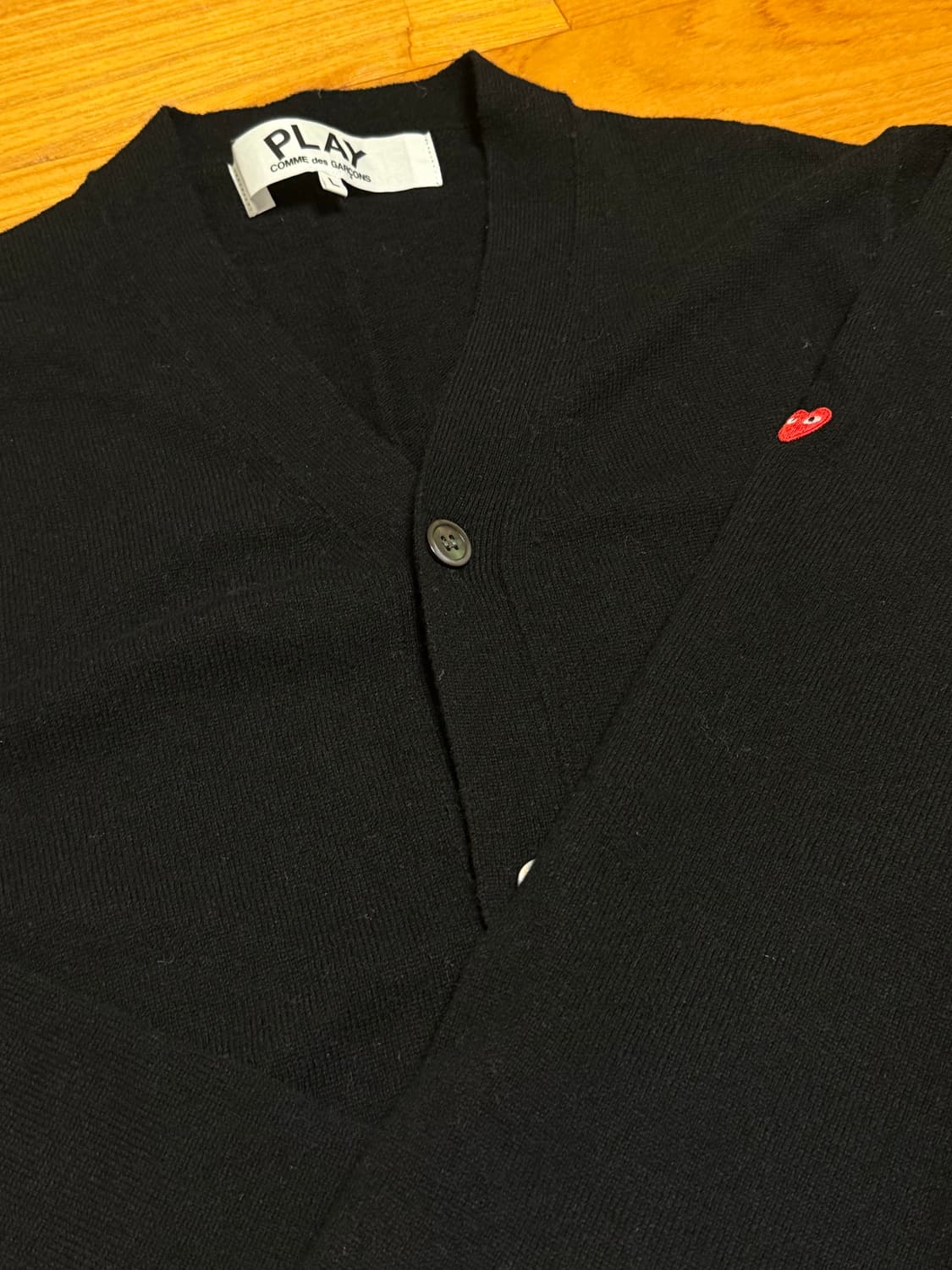 꼼데가르송 플레이 가디건 라지 검정색 상품이미지2