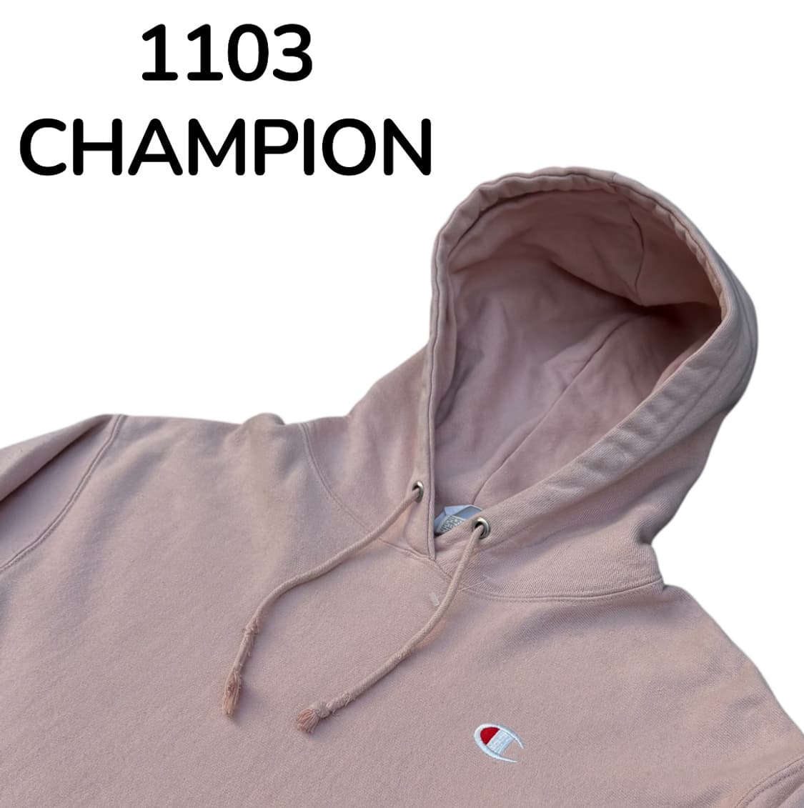 챔피온 리버스위브 핑크 오버핏 후드티 L 상품이미지4