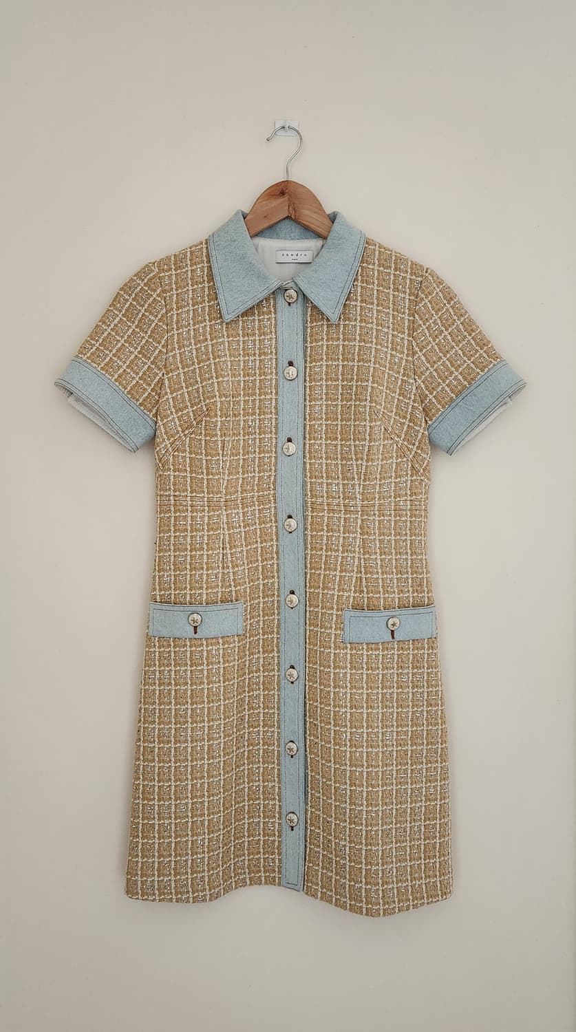 택만뗀 새거 21 ss 산드로 트위드 원피스 (34) 상품이미지1