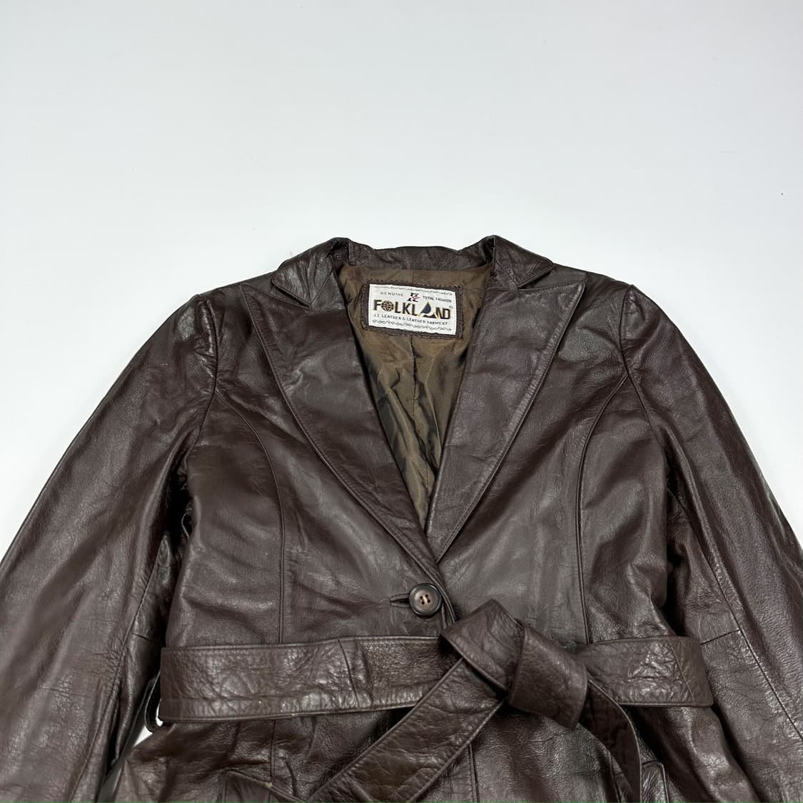 VTG 빈티지 소가죽 브라운 트렌치코트 (S 여성추천) 상품이미지1