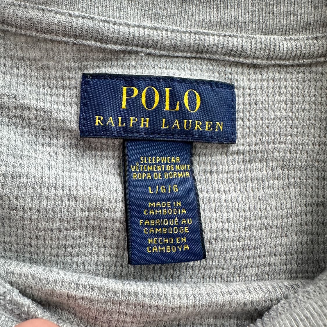 폴로 랄프로렌 올오버 로고 와플 긴팔 티셔츠 L 상품이미지5