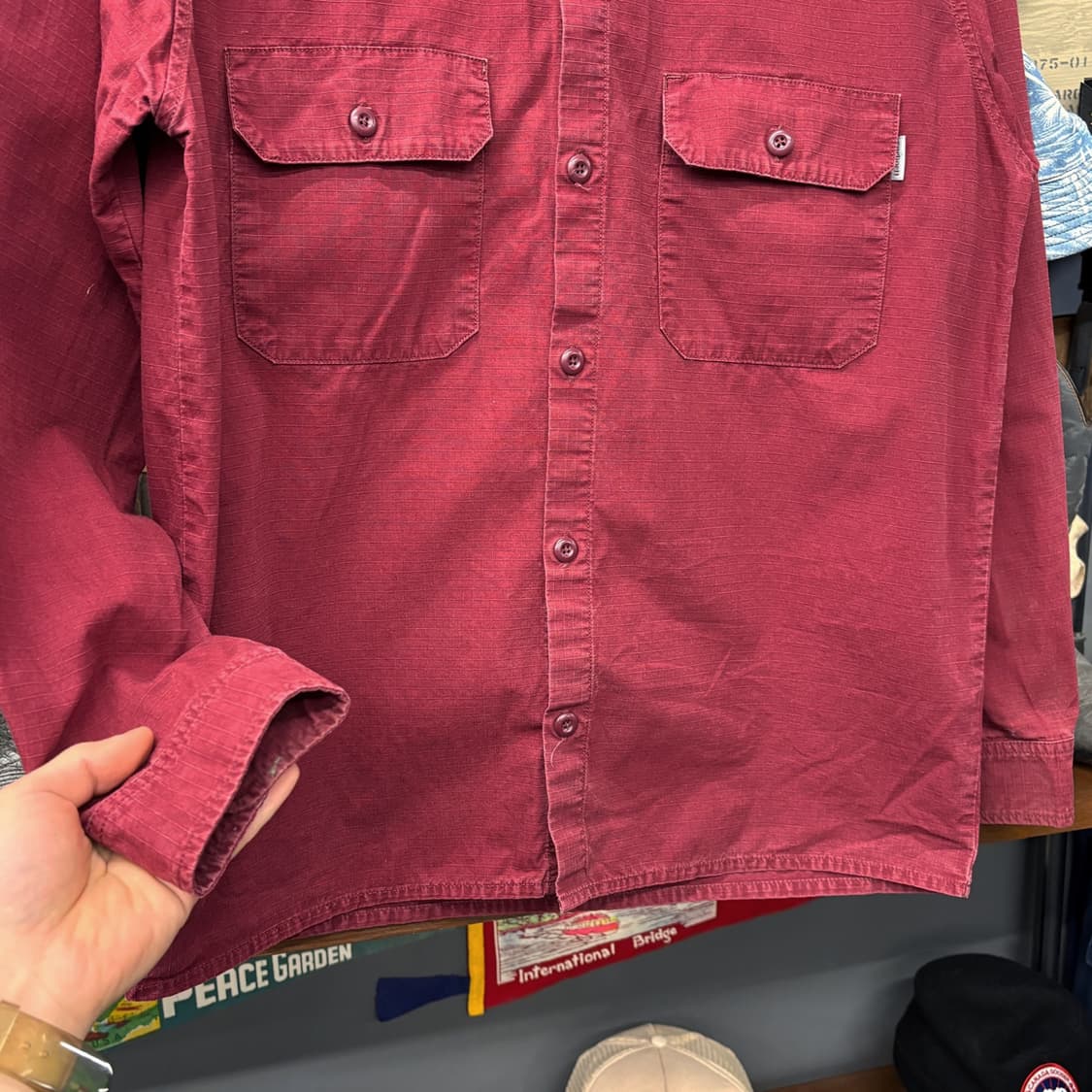 칼하트WIP 클래식 워크 헤비코튼 립스탑 미션셔츠 플랩포켓 N654 상품이미지4