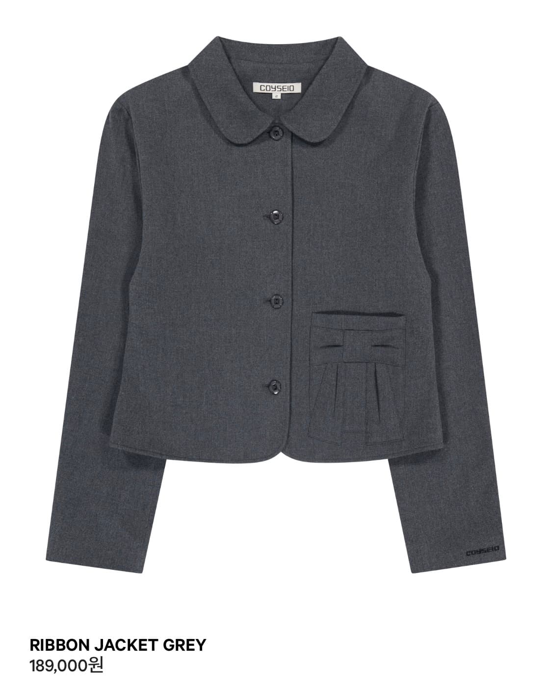 Coyseio 리본 자켓 그레이 2사이즈 상품이미지1