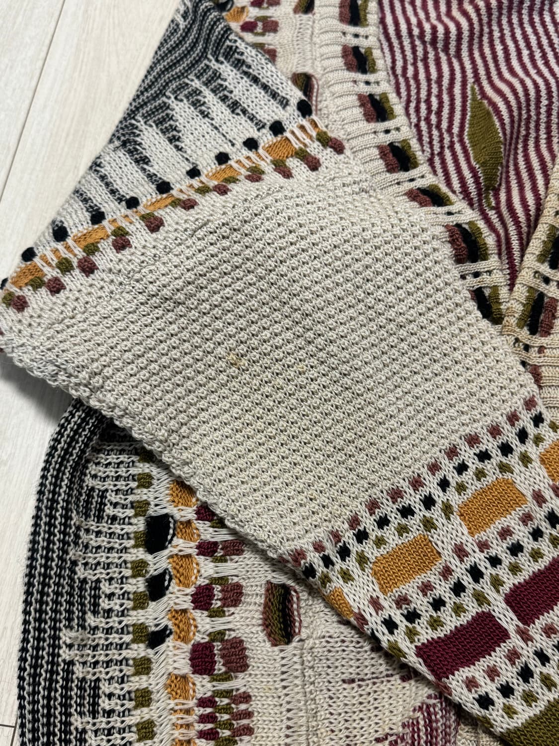 90s Klaroo 퓨어울100% 케이블니트가디건 상품이미지10