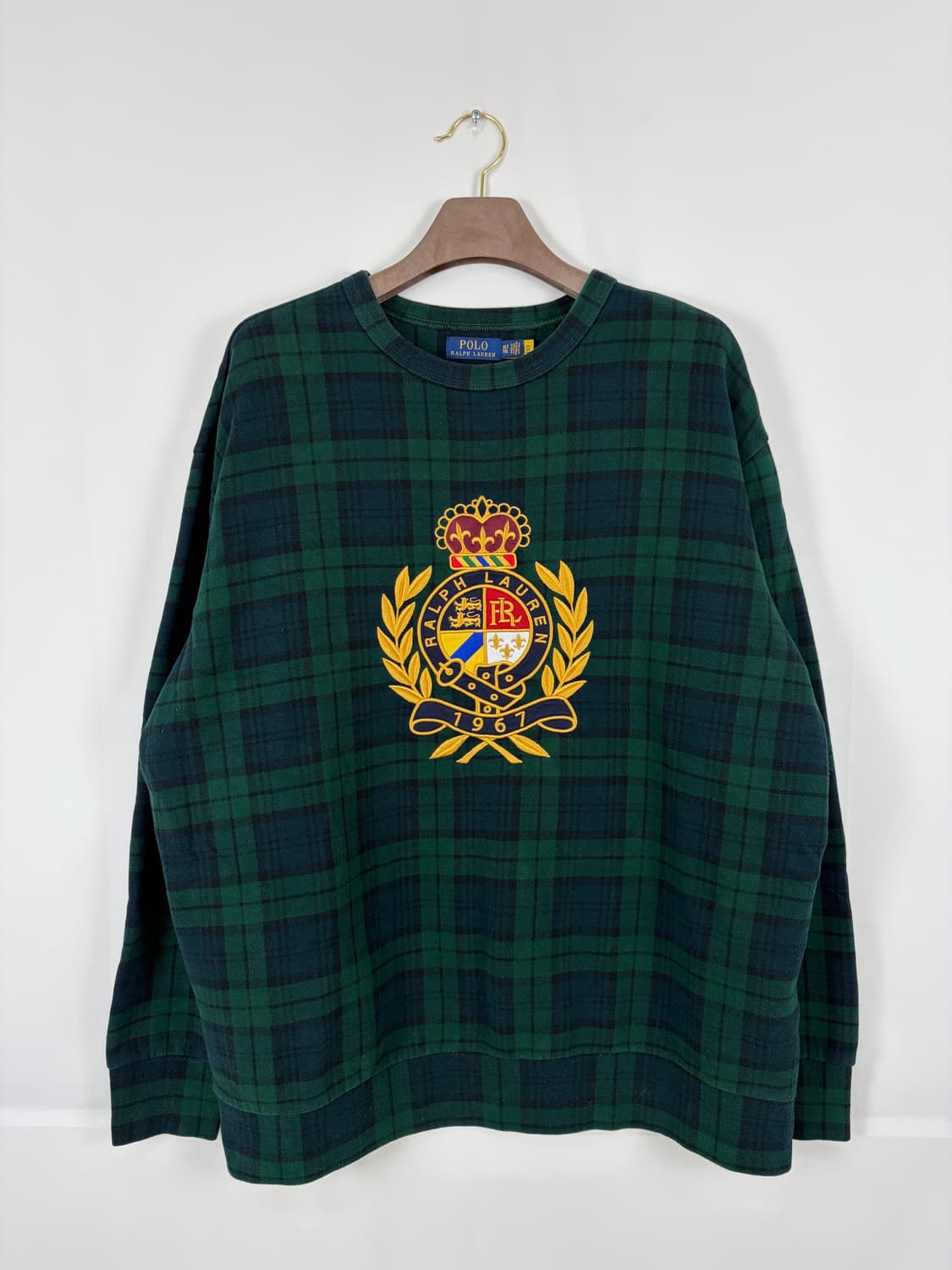 a50) 폴로랄프로렌 크레스트 타탄 플리스 맨투맨 상품이미지1