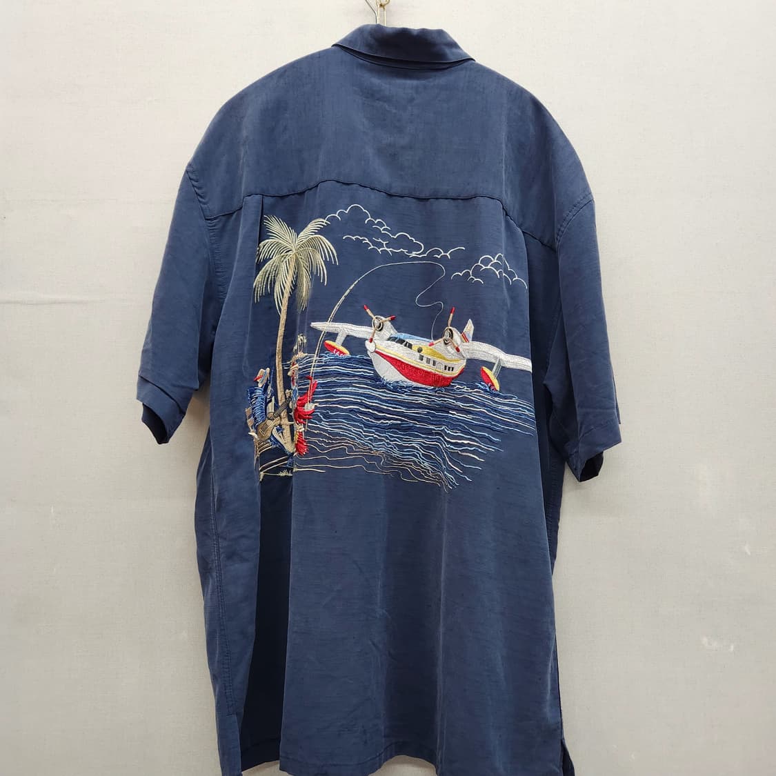 밤부케이 야자수 자수 모달혼방 반팔셔츠 S(L) 상품이미지1