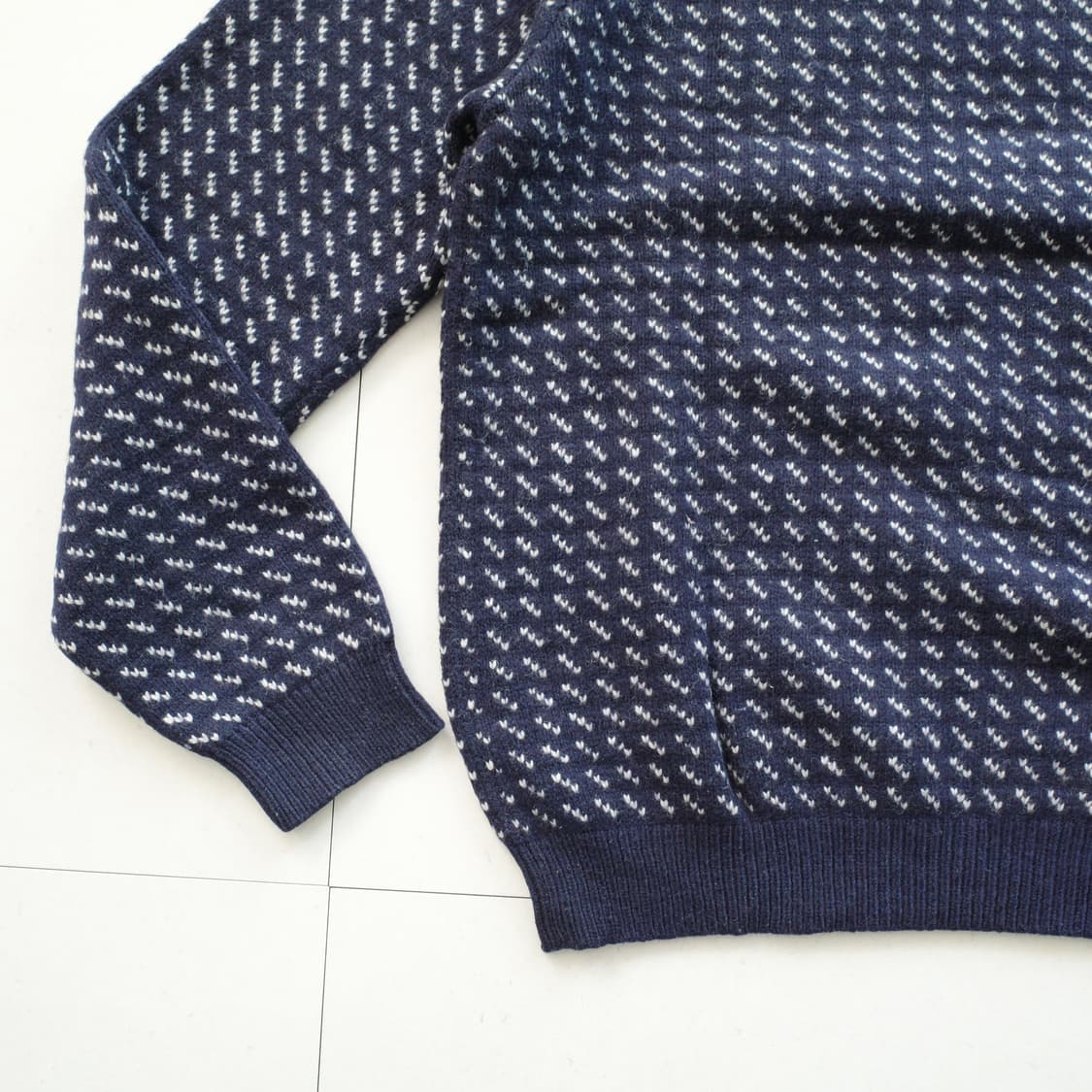 90s 엘엘빈 버드아이 램스울 니트 (M) 상품이미지9