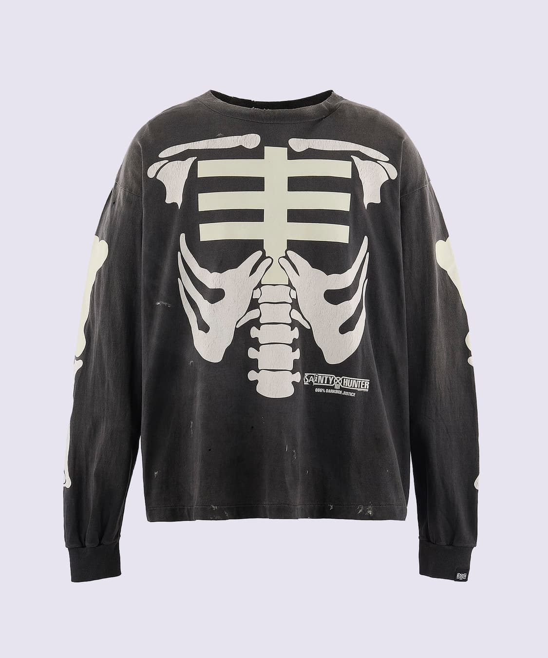 [새상품/XL] 세인트미카엘 x 바운티헌터 본 롱슬리브 티셔츠 블랙 상품이미지1