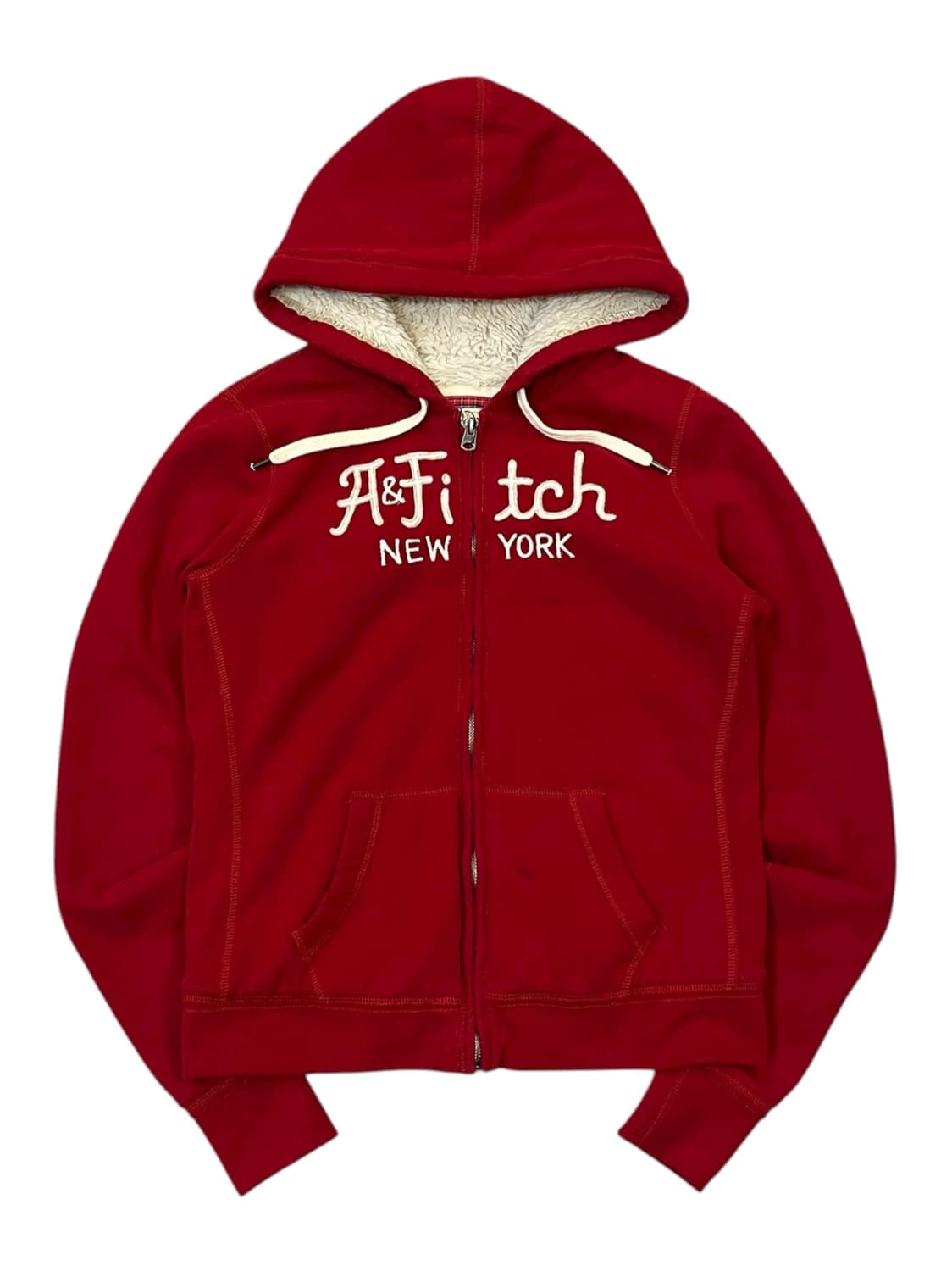 아베크롬비 양털 후드집업 레드 L #csz1863 상품이미지3