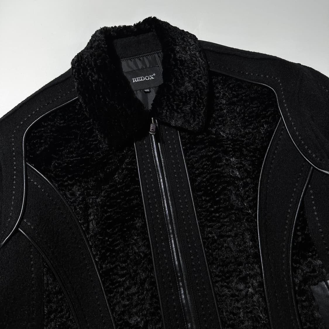 레드옥스 울 램스킨 봄버 자켓 블랙 상품이미지3