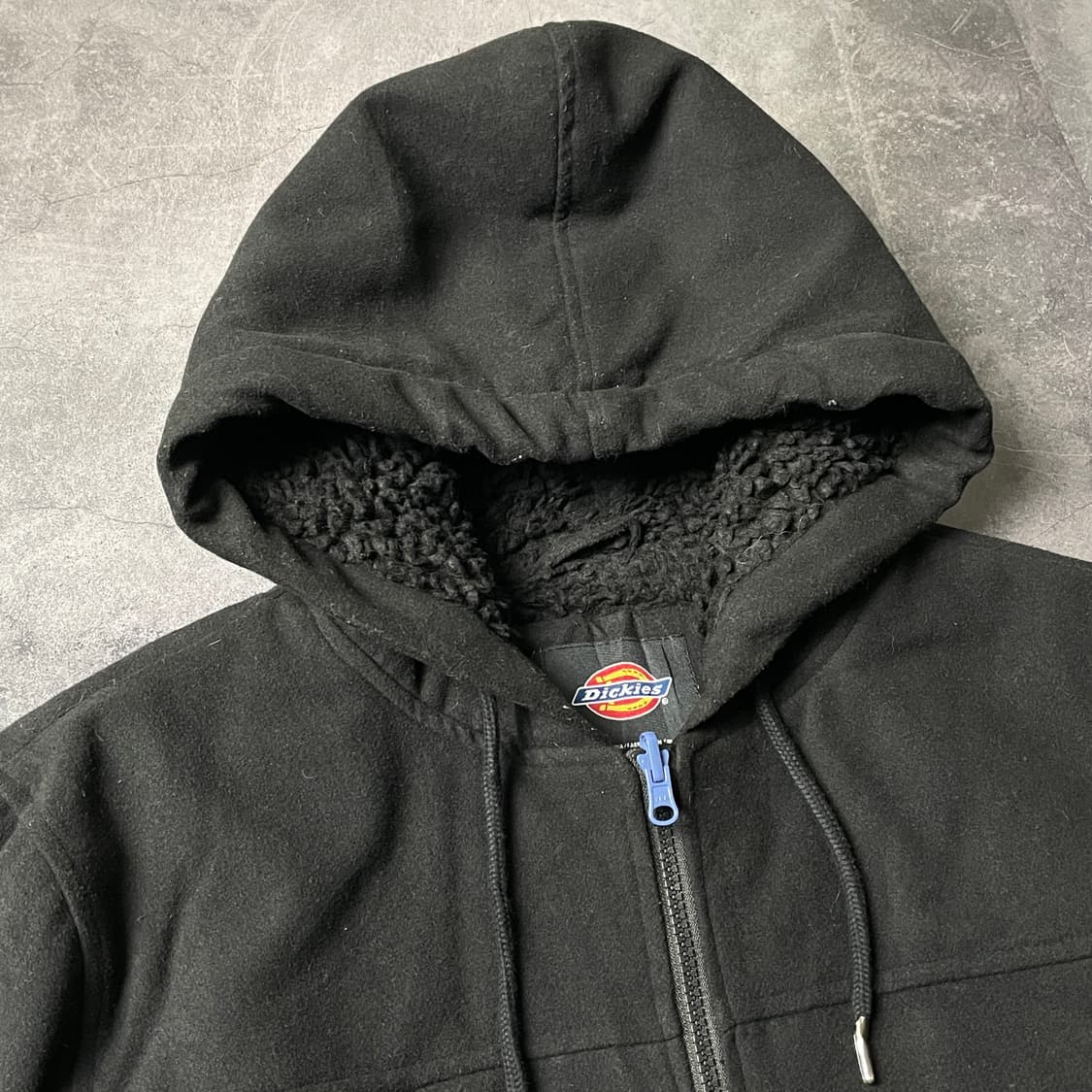 DICKIES 디키즈 빈티지 블랙 울 셰르파 후드 집업 A00805 상품이미지2