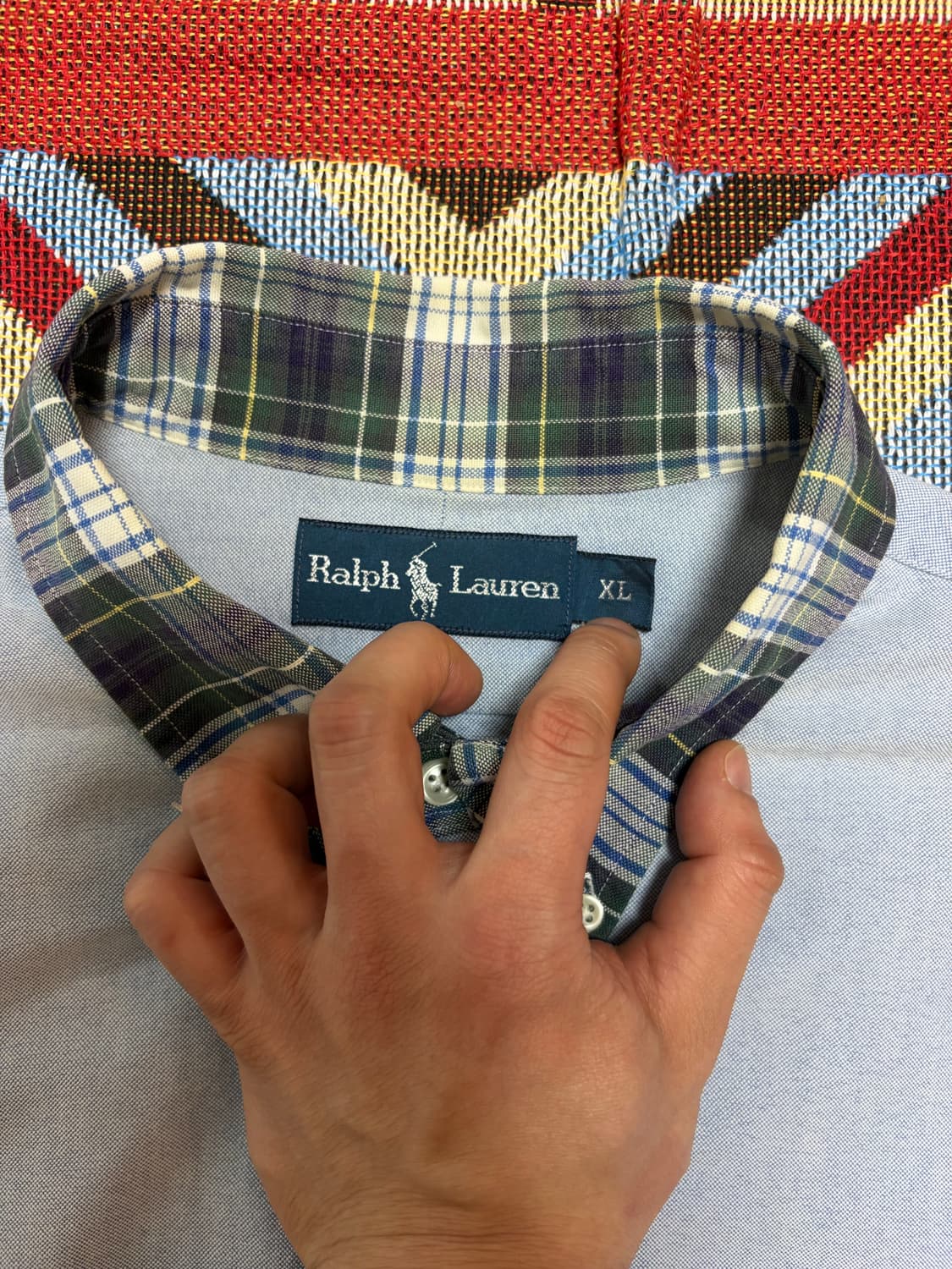 XL) 폴로 랄프로렌 체크 카라 옥스포드 셔츠 상품이미지4