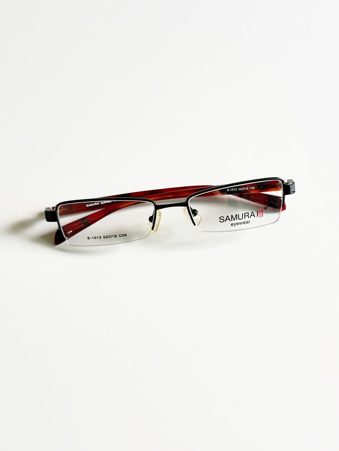 SAMURAI EYEWEAR 반무테 스퀘어 메탈 빈티지 안경 상품이미지1