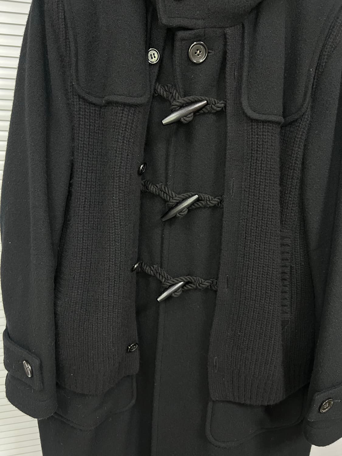 언더커버 21FW 니트 도킹 캐시미어 더플코트 상품이미지6