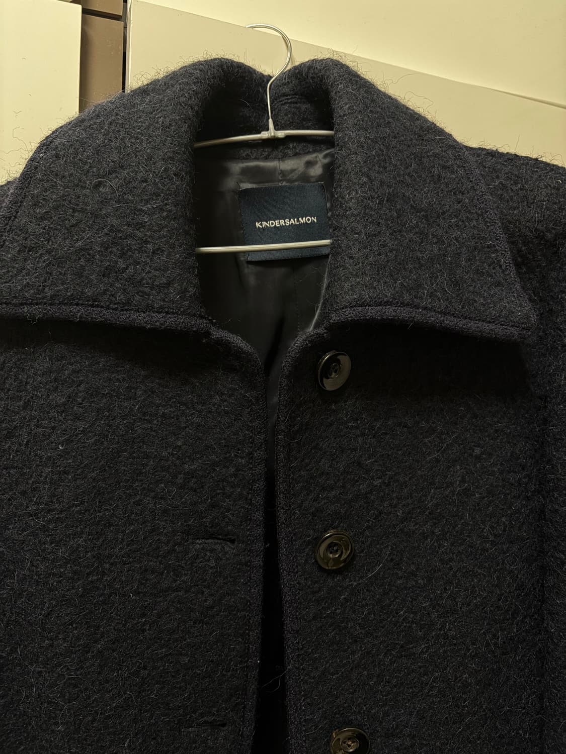 킨더살몬 Wolly half coat navy 하프코트 상품이미지3