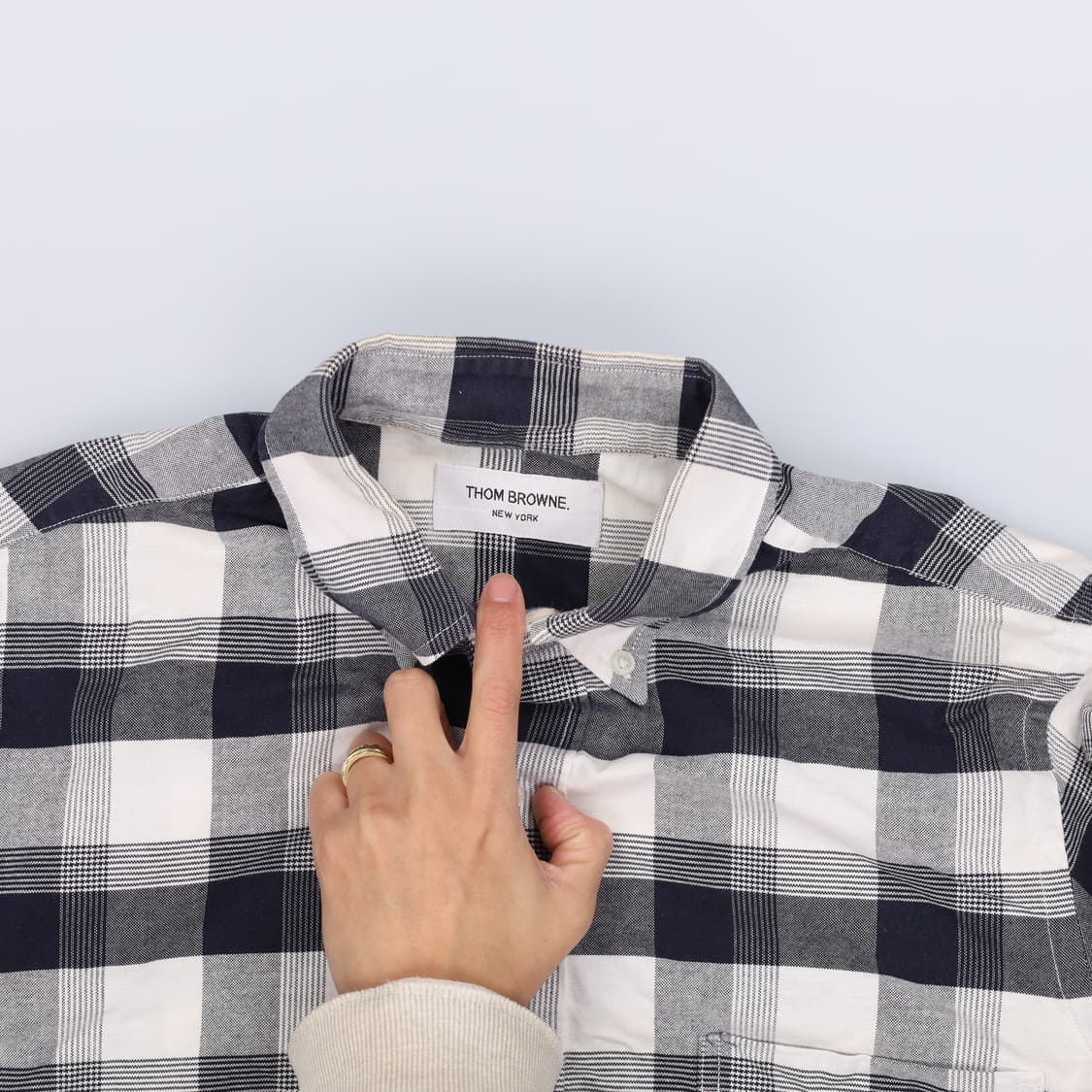 [95정도] 고급 남성 완장 체크셔츠 0108H2 상품이미지3