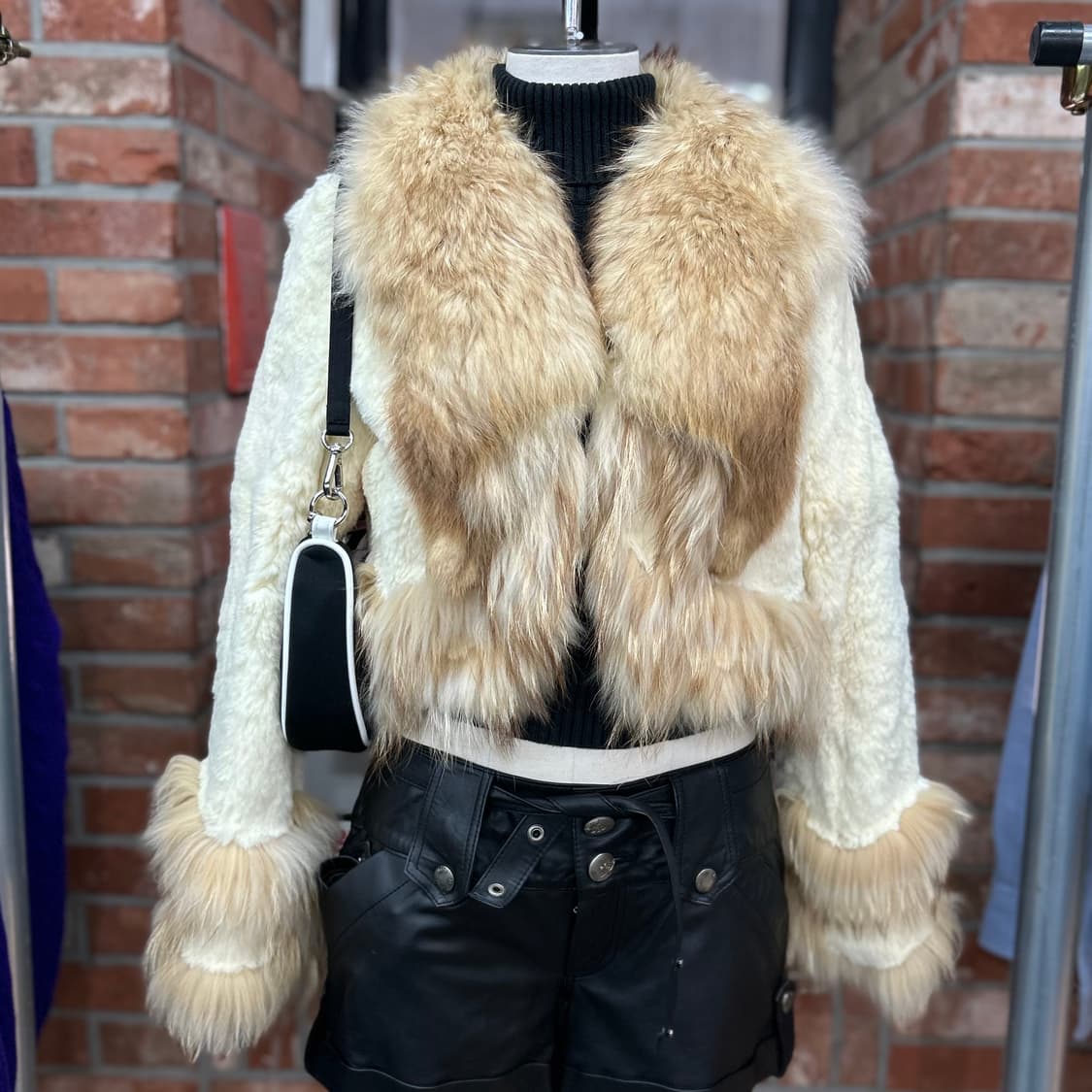 Vintage y2k Crop Fur Jacket 상품이미지2