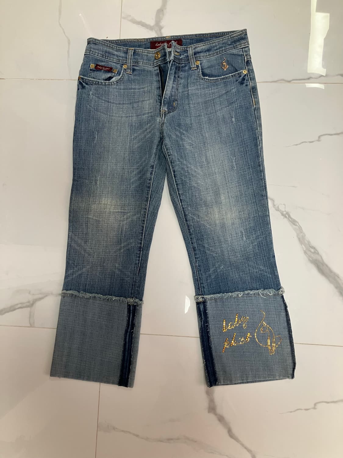 baby phat 2000s Y2K 카프리 롤업 청바지 크롭 데님 팬츠 상품이미지1