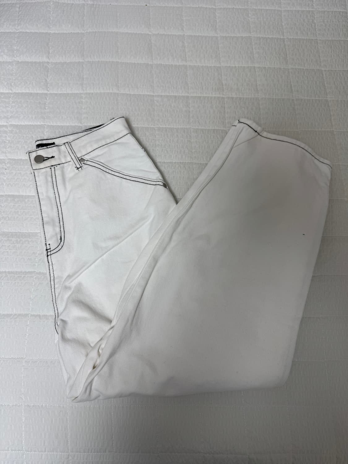 스웨이드 컨투어 포켓데님 화이트 M 상품이미지2