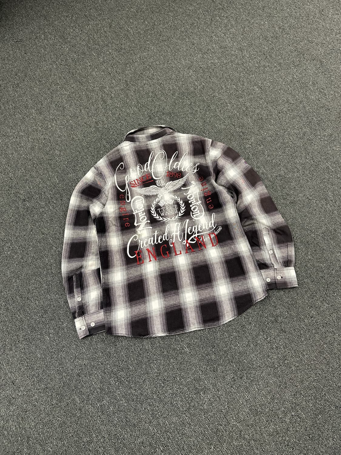 M) 노턴 모터사이클 UK 자수 셔츠 체크 패턴 상품이미지1